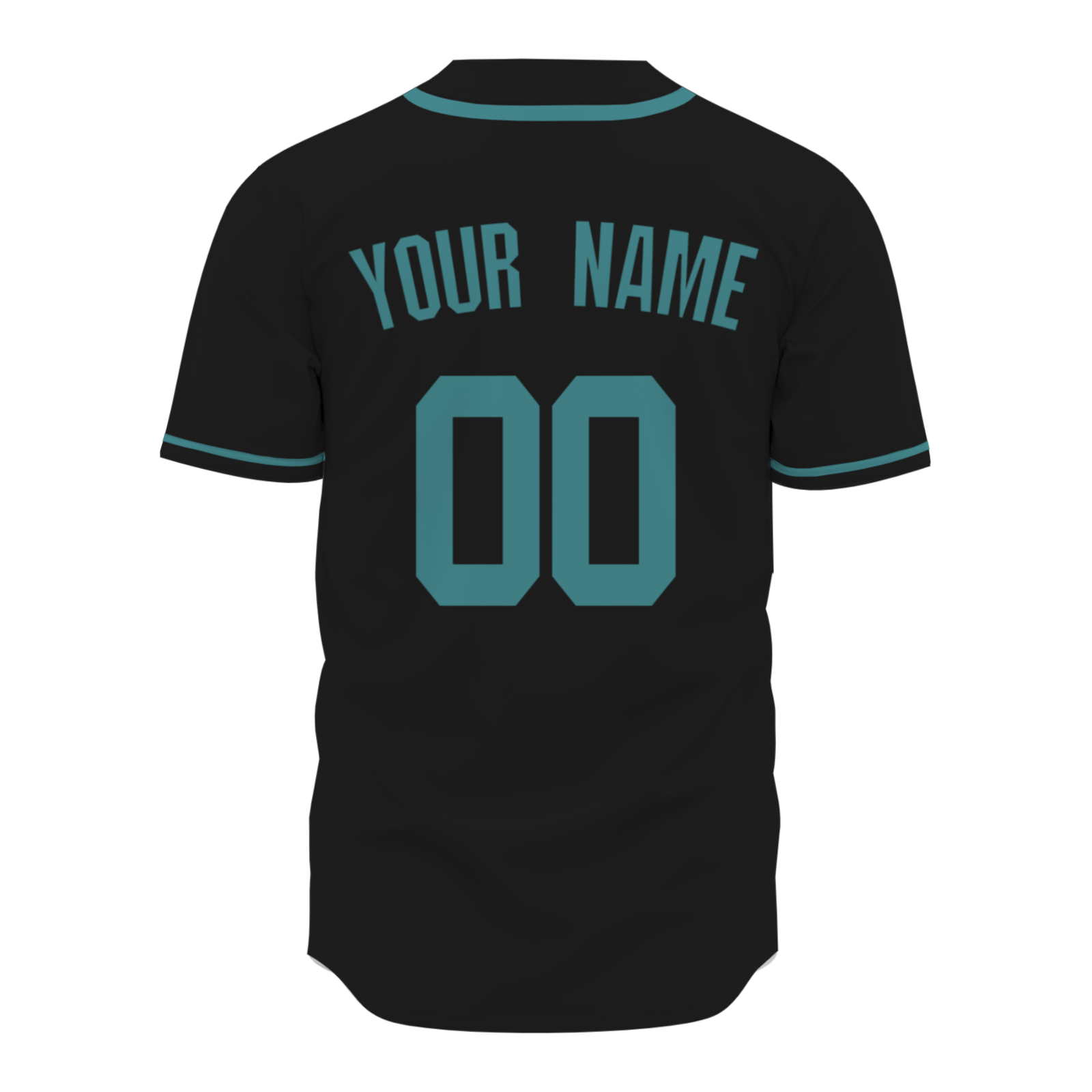 Custom Black Bluish green-Black Authentic Baseball Jersey