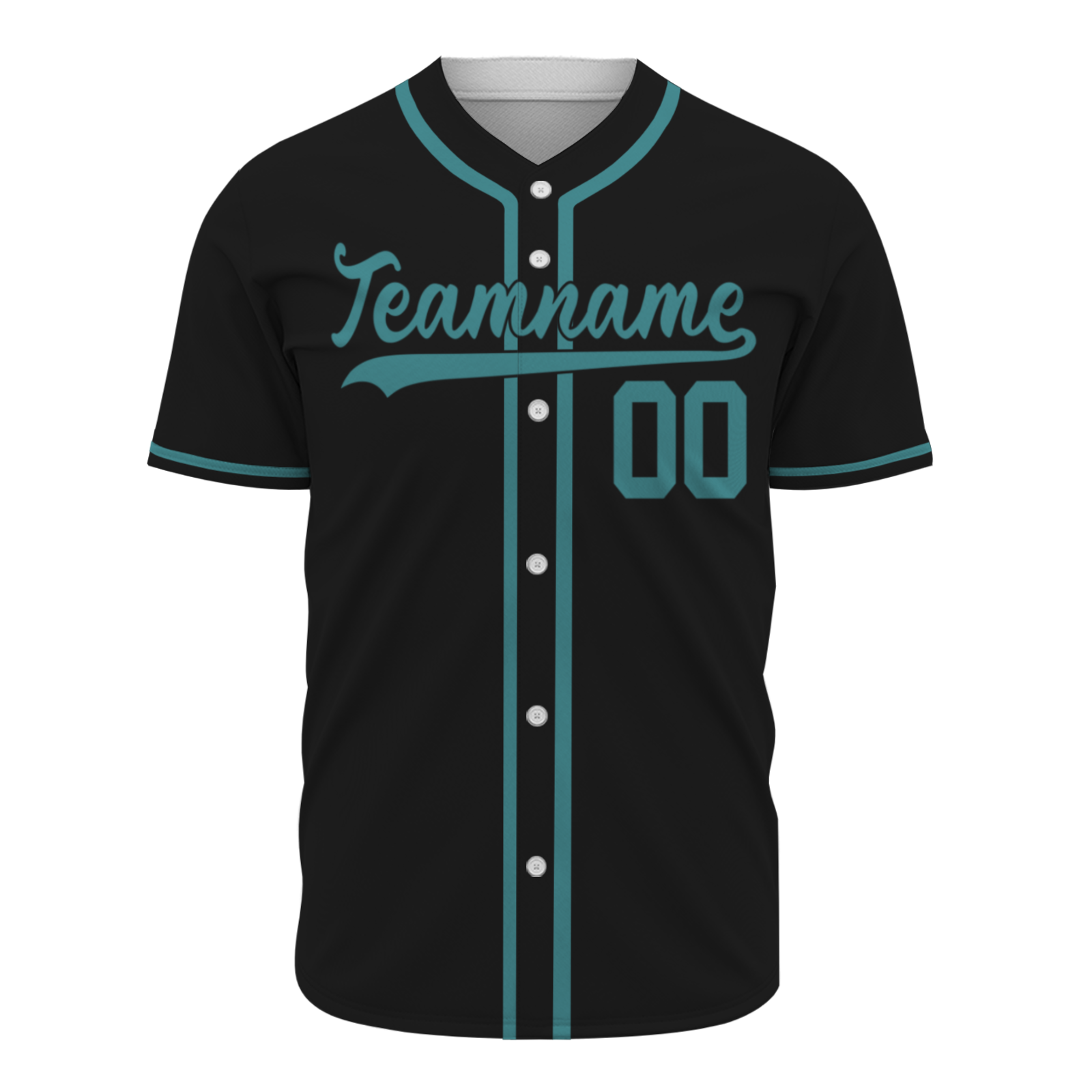 Custom Black Bluish green-Black Authentic Baseball Jersey