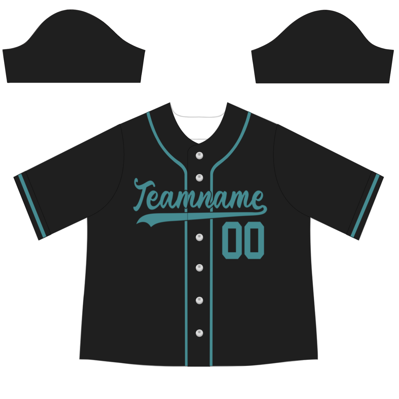 Custom Black Bluish green-Black Authentic Baseball Jersey