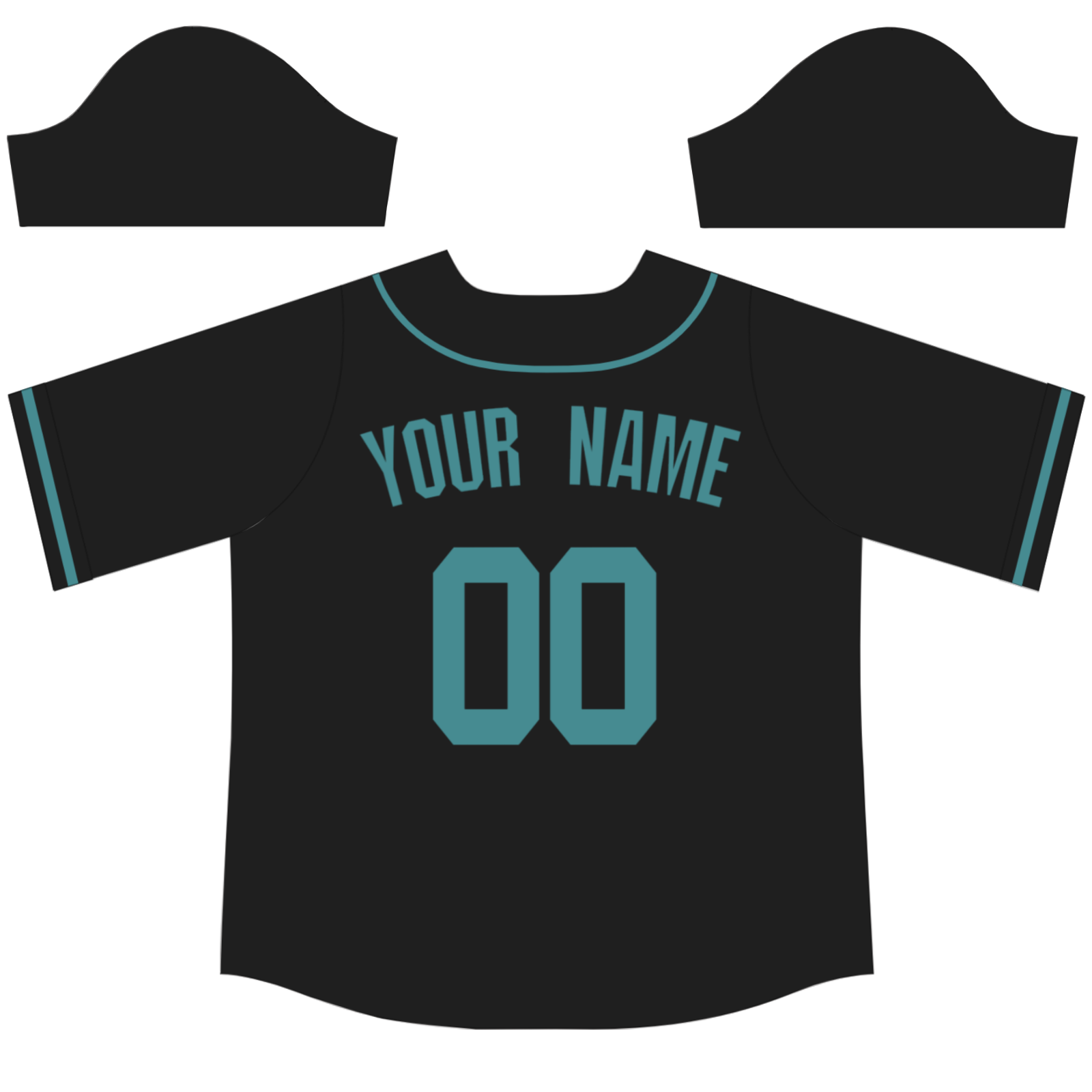 Custom Black Bluish green-Black Authentic Baseball Jersey