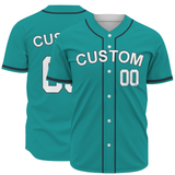 Custom Green White-Black Authentic Baseball Jersey