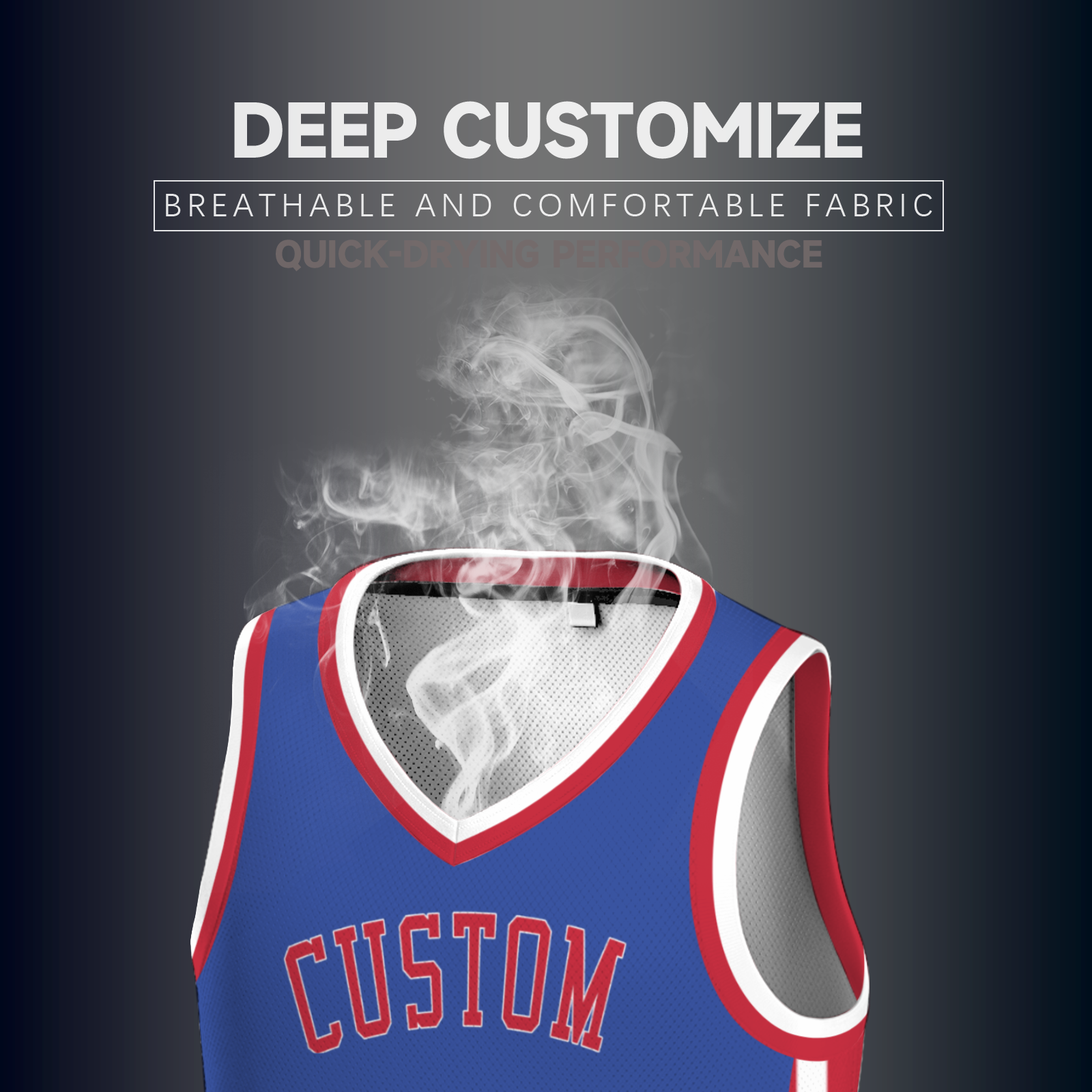 Custom Bluish Violet Red-White Authentic V-Neck Basketball Jersey