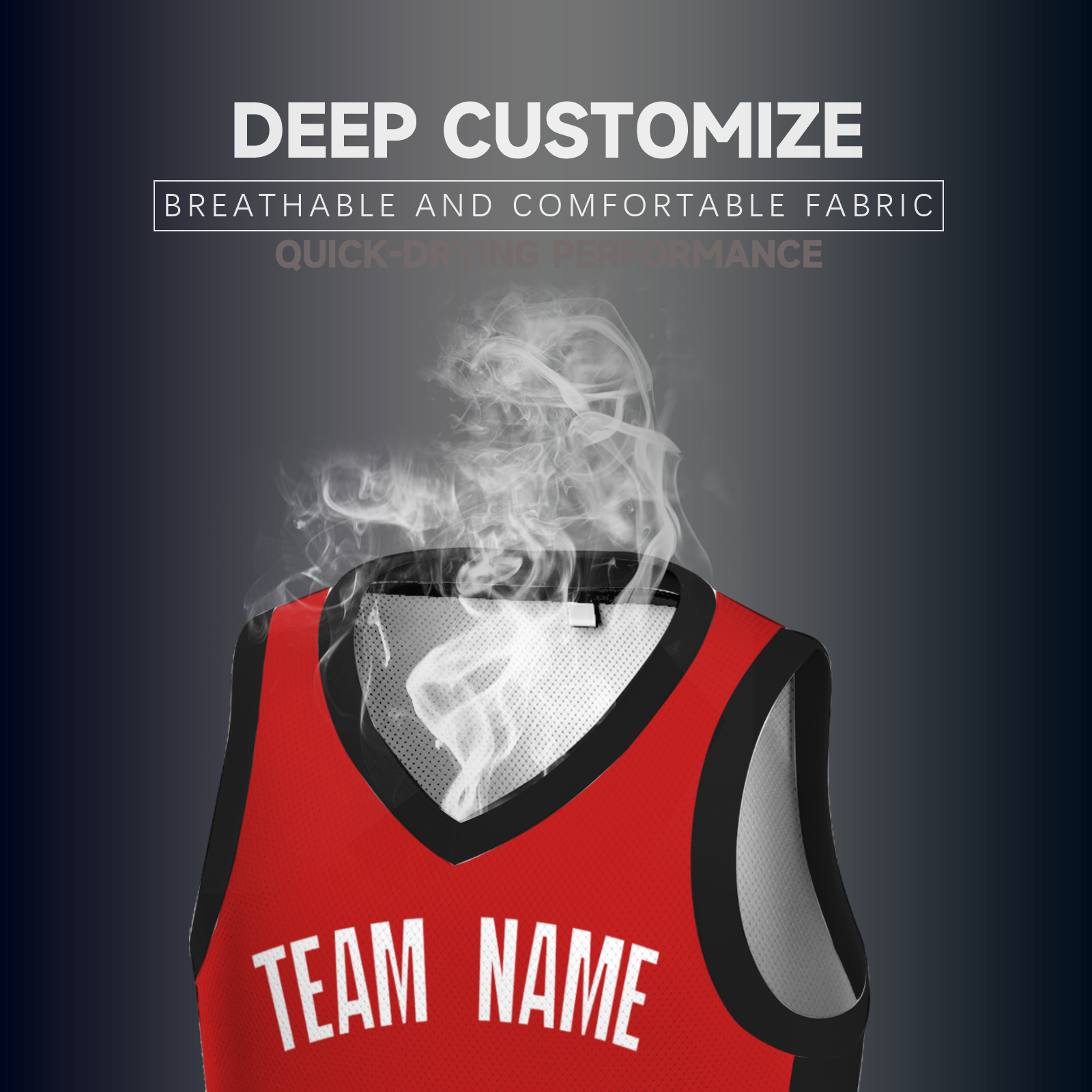 Custom Red Black-White Two Tone Authentic V-Neck Basketball Jersey