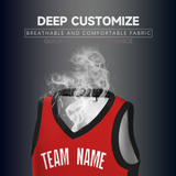 Custom Red Black-White Two Tone Authentic V-Neck Basketball Jersey