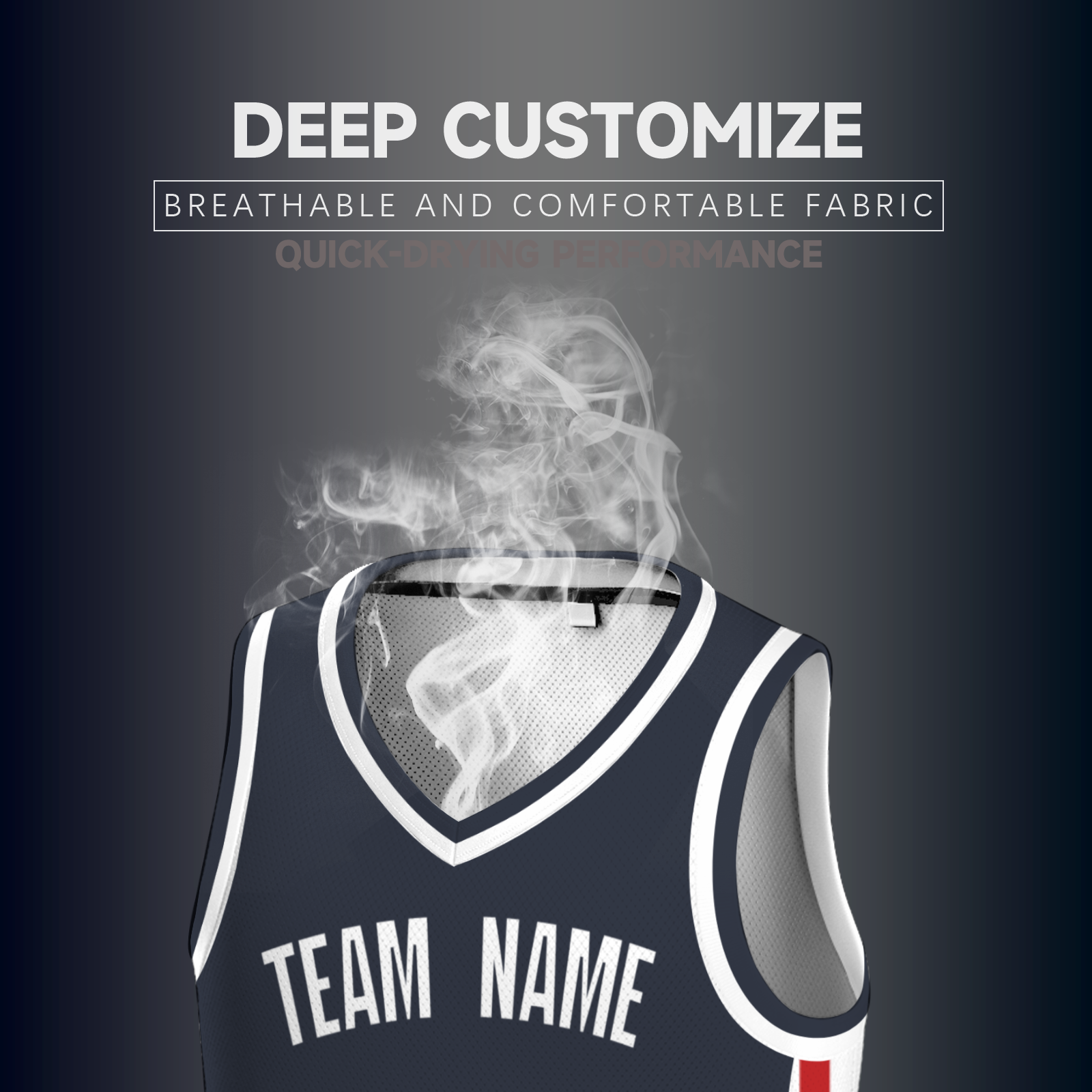 Custom Black Red-White Two Tone V-Neck Basketball Jersey