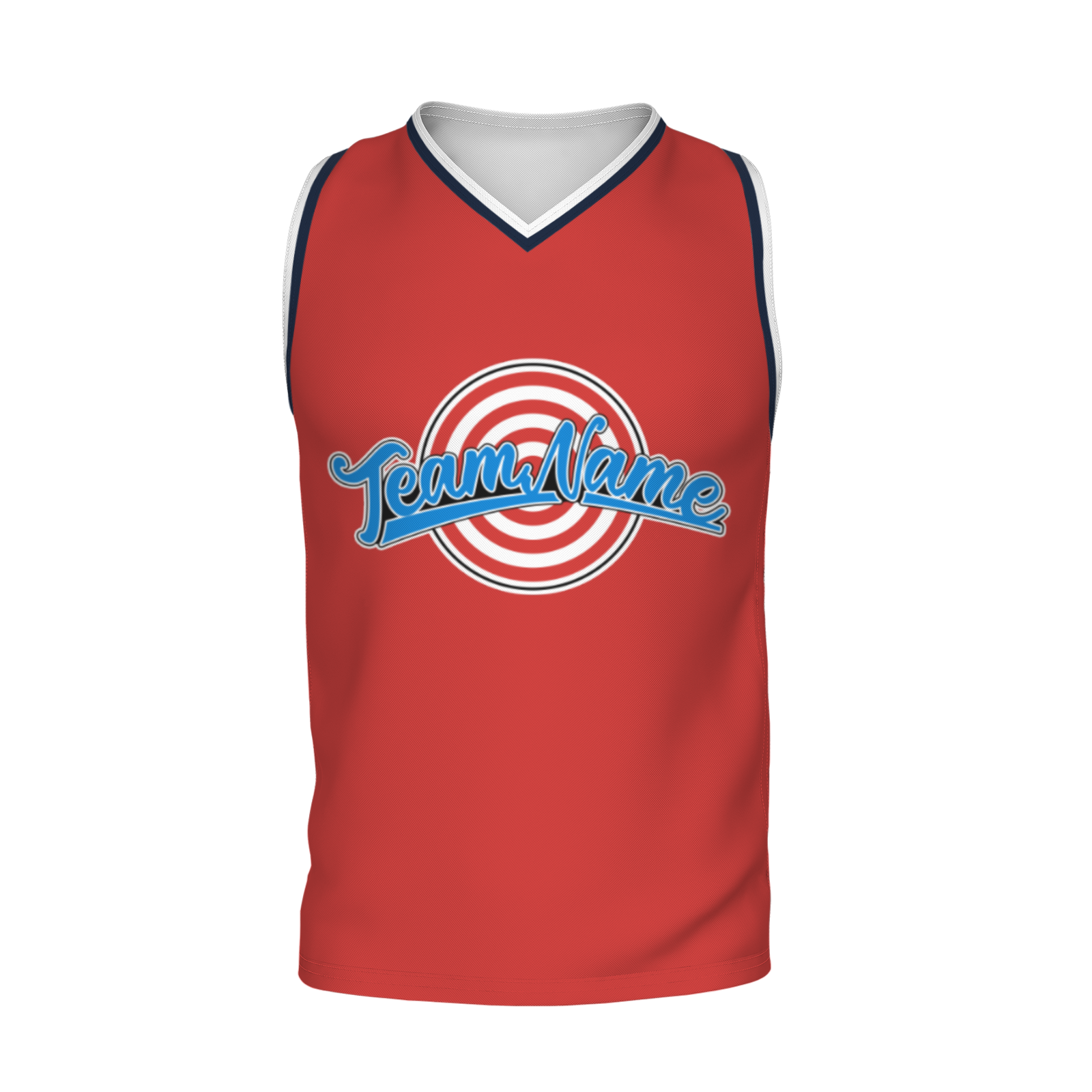 Custom Navy Blue Blue-Black Authentic Target For Archery V-Neck Basketball Jersey