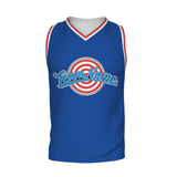 Custom Navy Blue Blue-Black Authentic Target For Archery V-Neck Basketball Jersey