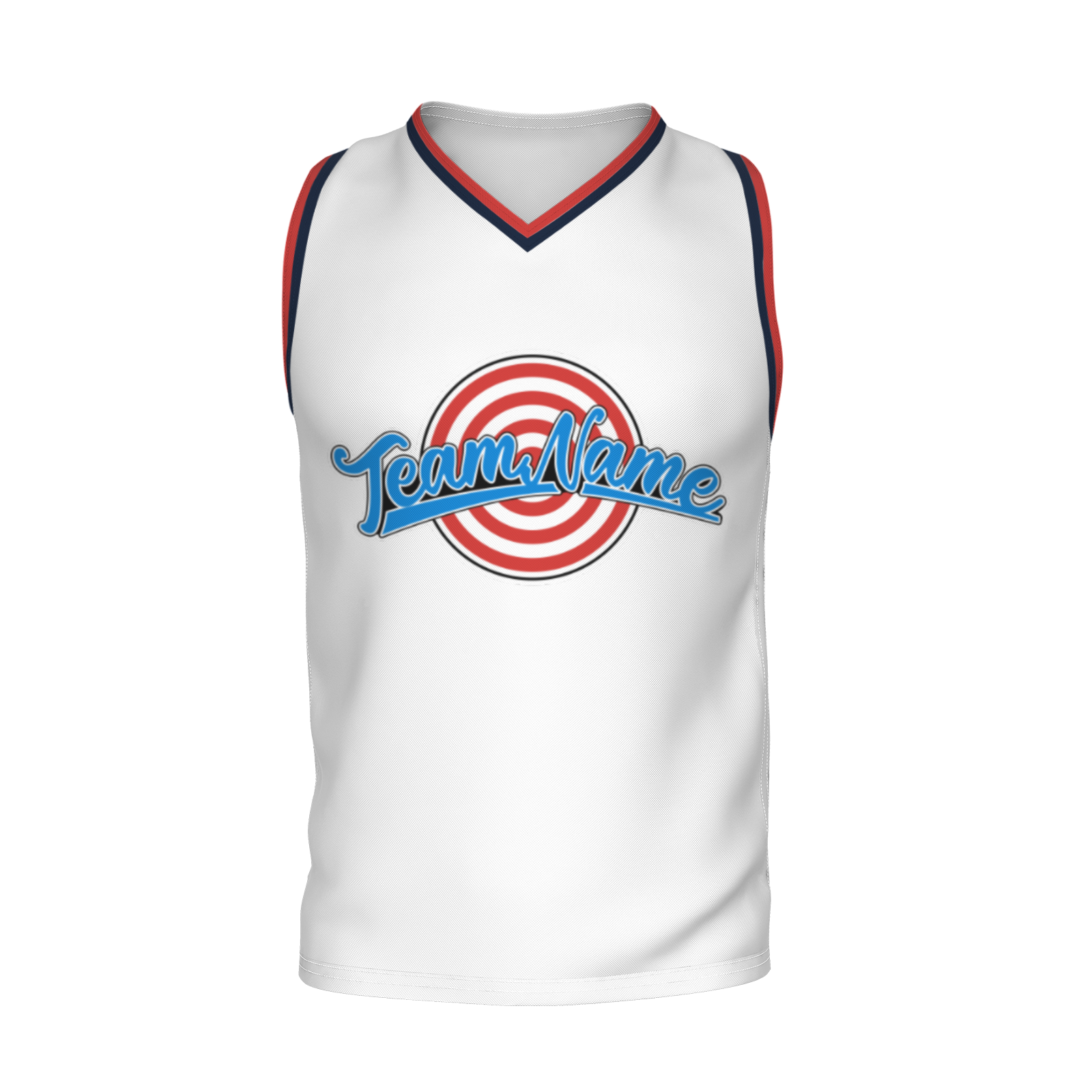 Custom Navy Blue Blue-Black Authentic Target For Archery V-Neck Basketball Jersey