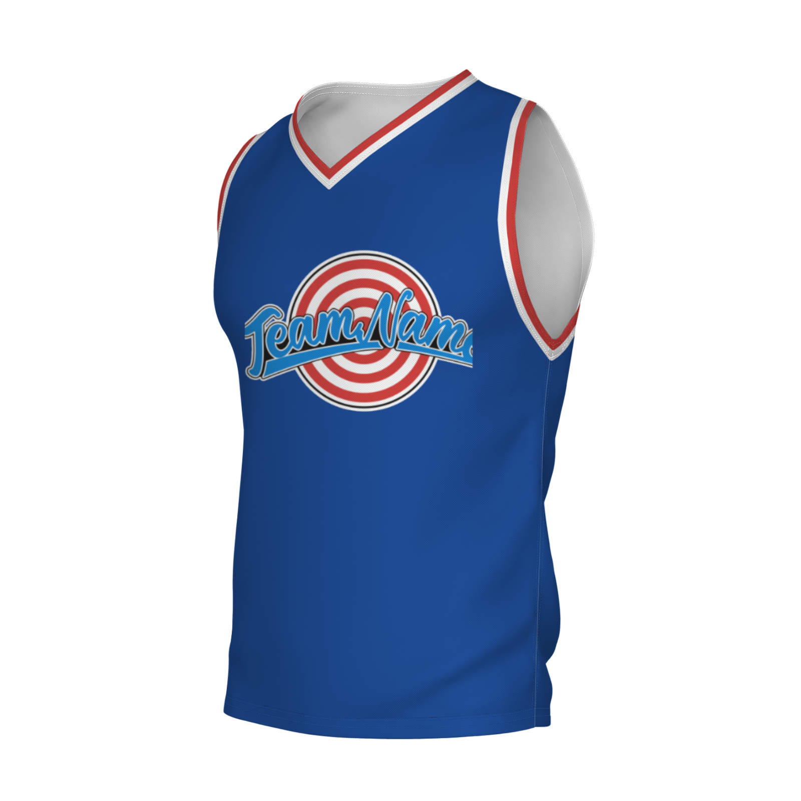 Custom Navy Blue Blue-Black Authentic Target For Archery V-Neck Basketball Jersey