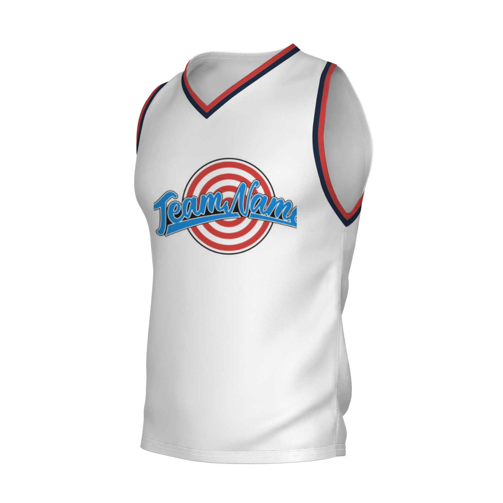 Custom Navy Blue Blue-Black Authentic Target For Archery V-Neck Basketball Jersey