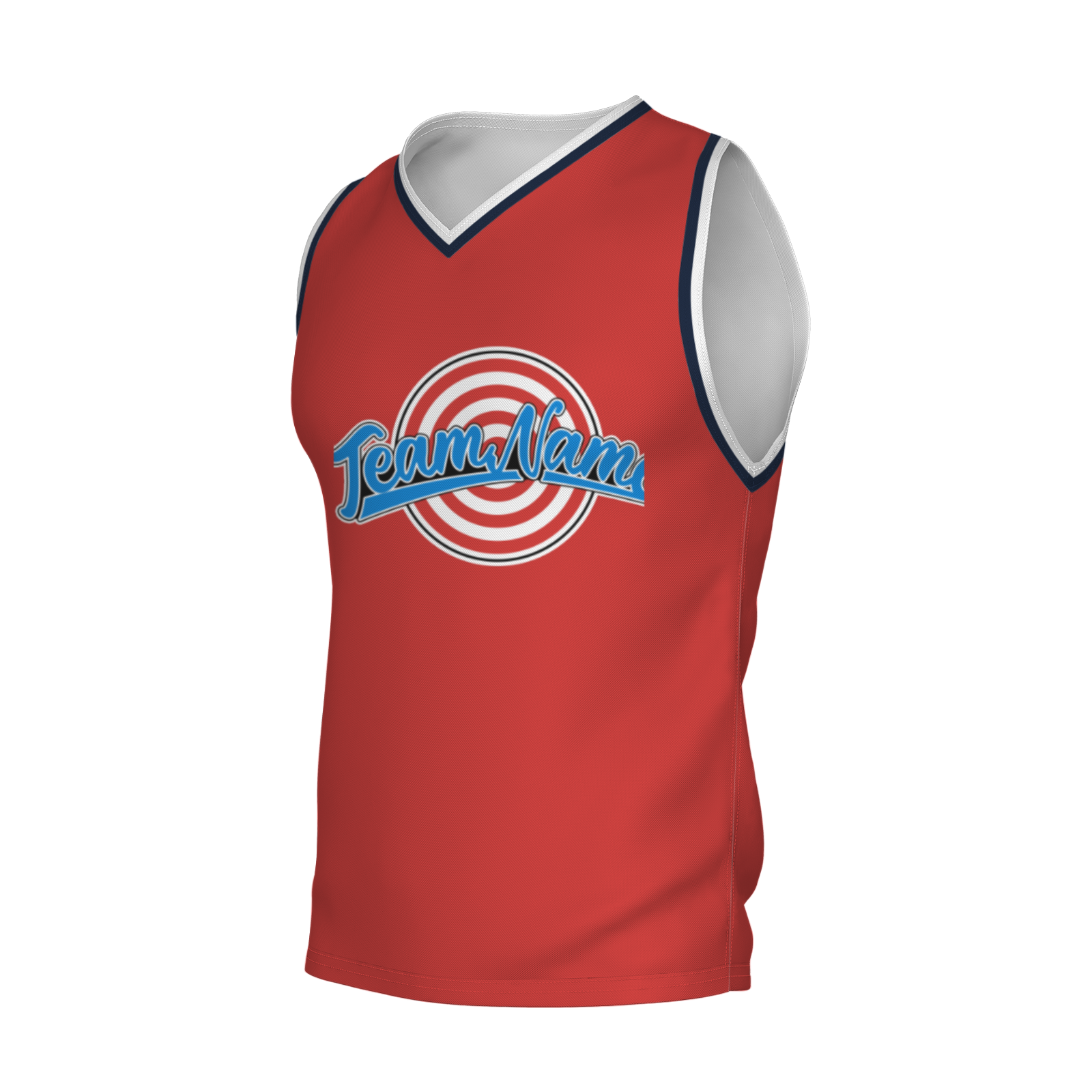 Custom Navy Blue Blue-Black Authentic Target For Archery V-Neck Basketball Jersey