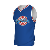 Custom Navy Blue Blue-Black Authentic Target For Archery V-Neck Basketball Jersey