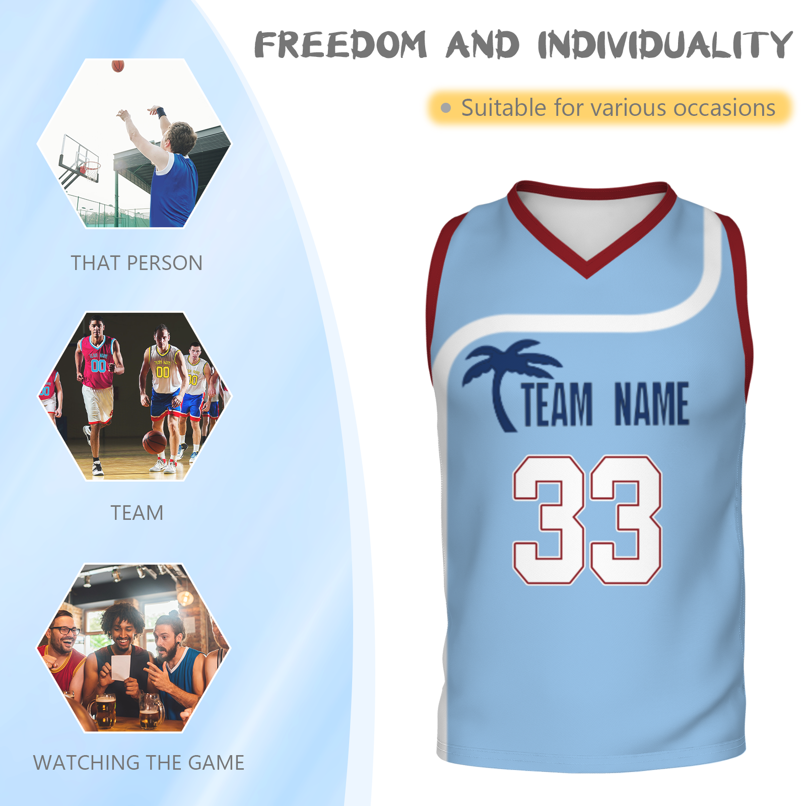 Custom Turquoise White Orange Authentic Coconut Tree Basketball Jersey