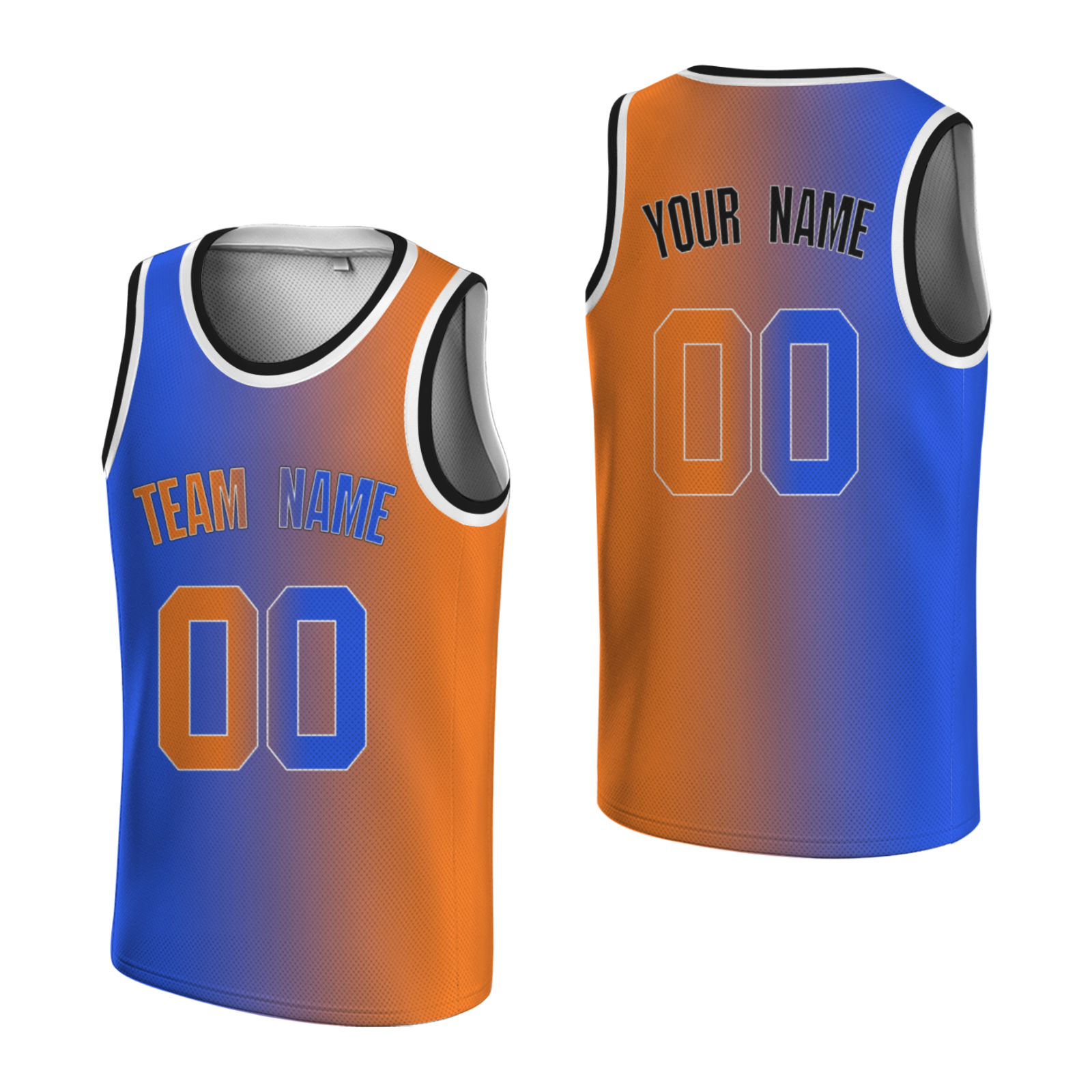 Custom Bluish Violet-Orange White Authentic Split Fashion Basketball Jersey