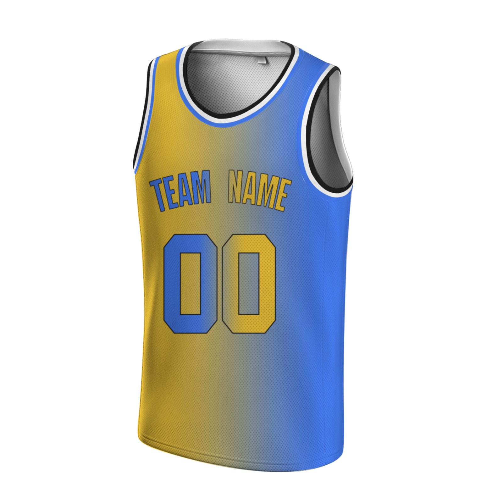 Custom Yellow-Blueviolet Black Authentic Split Fashion Round Neck Basketball Jersey