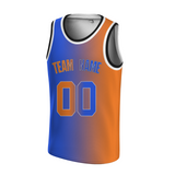 Custom Bluish Violet-Orange White Authentic Split Fashion Basketball Jersey