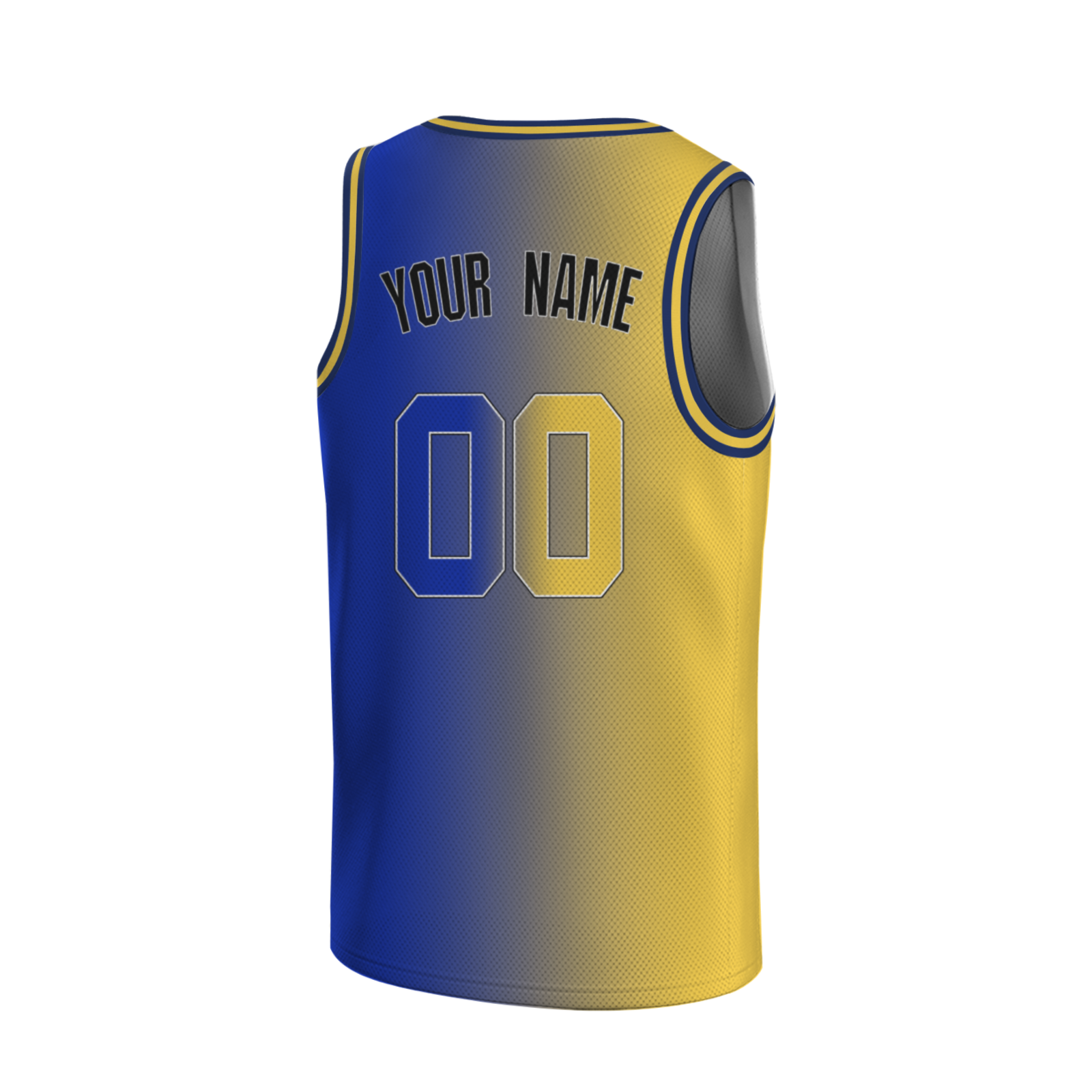 Custom Yellow-Blueviolet Black Authentic Split Fashion Round Neck Basketball Jersey