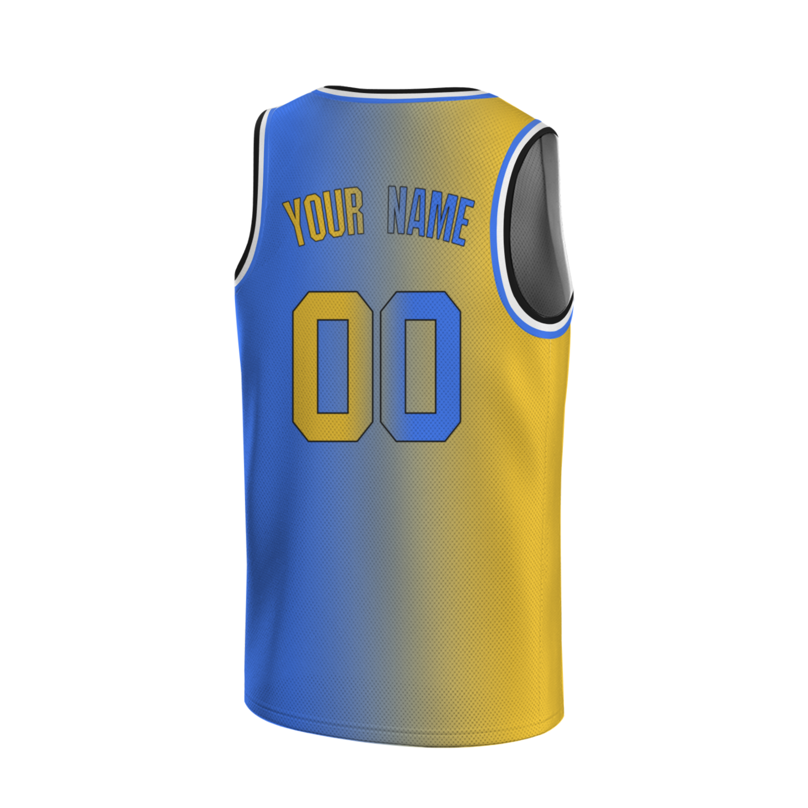 Custom Yellow-Blueviolet Black Authentic Split Fashion Round Neck Basketball Jersey