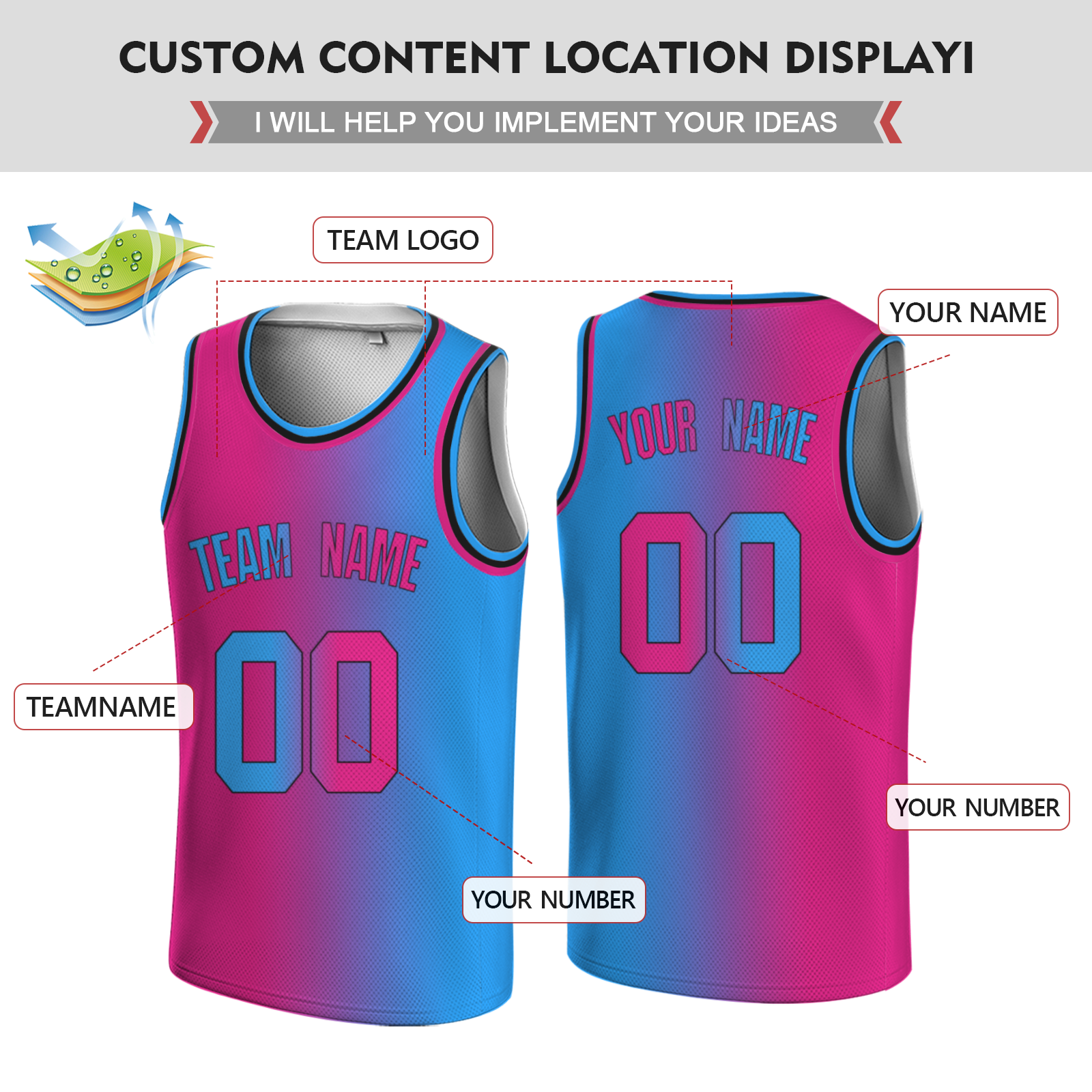 Custom Yellow-Blueviolet Black Authentic Split Fashion Round Neck Basketball Jersey