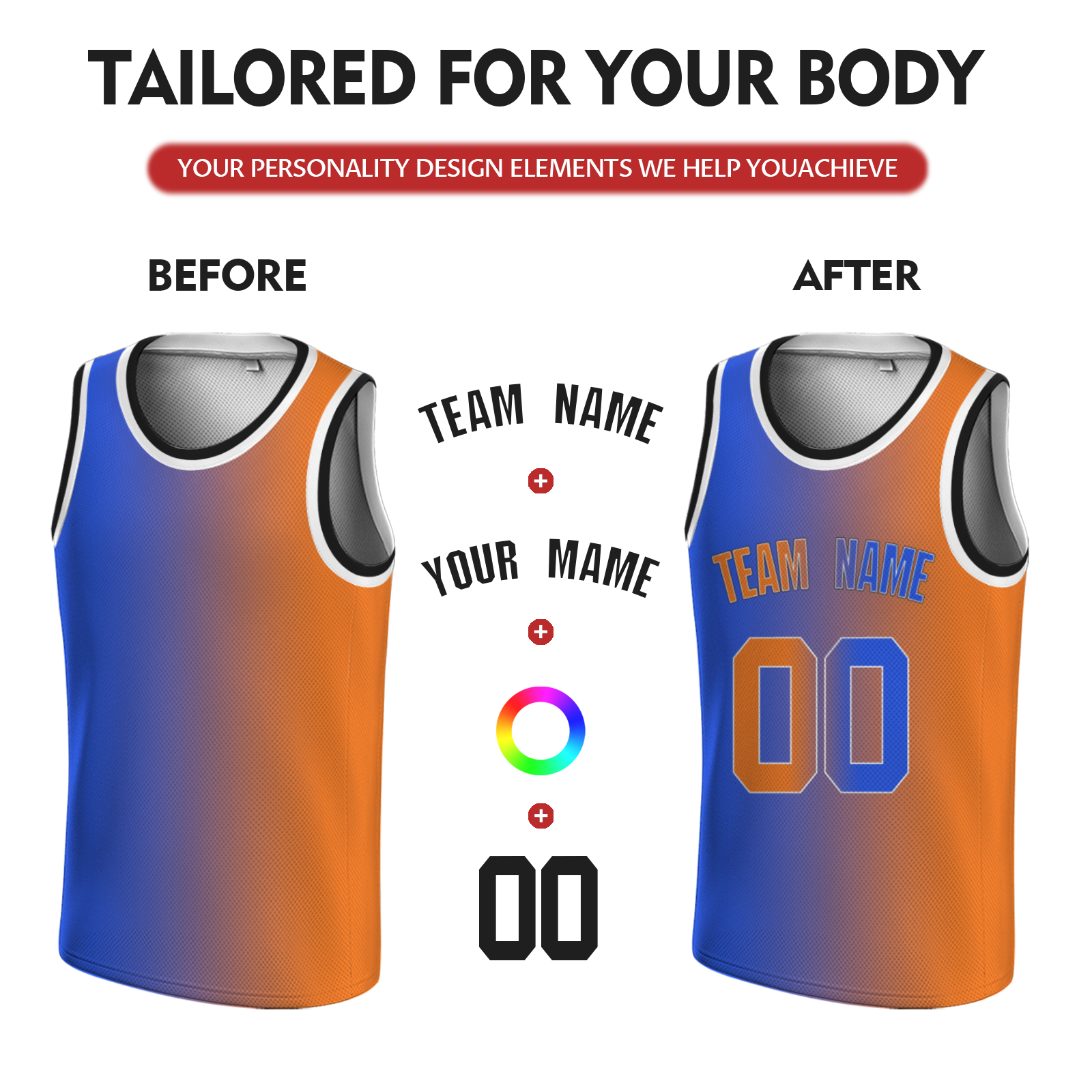 Custom Bluish Violet-Orange White Authentic Split Fashion Basketball Jersey