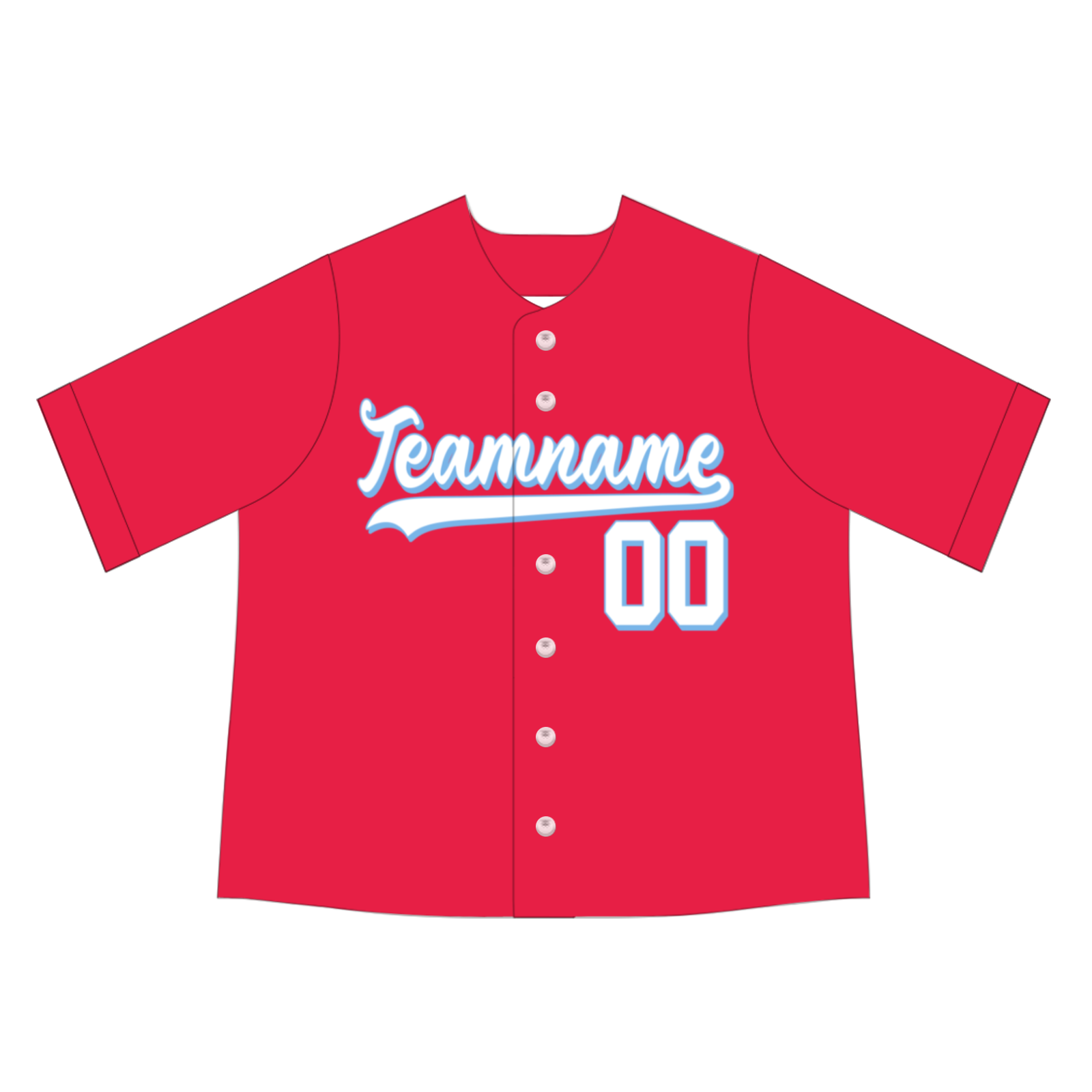 Custom Red White-Blue 3D Authentic Baseball Jersey