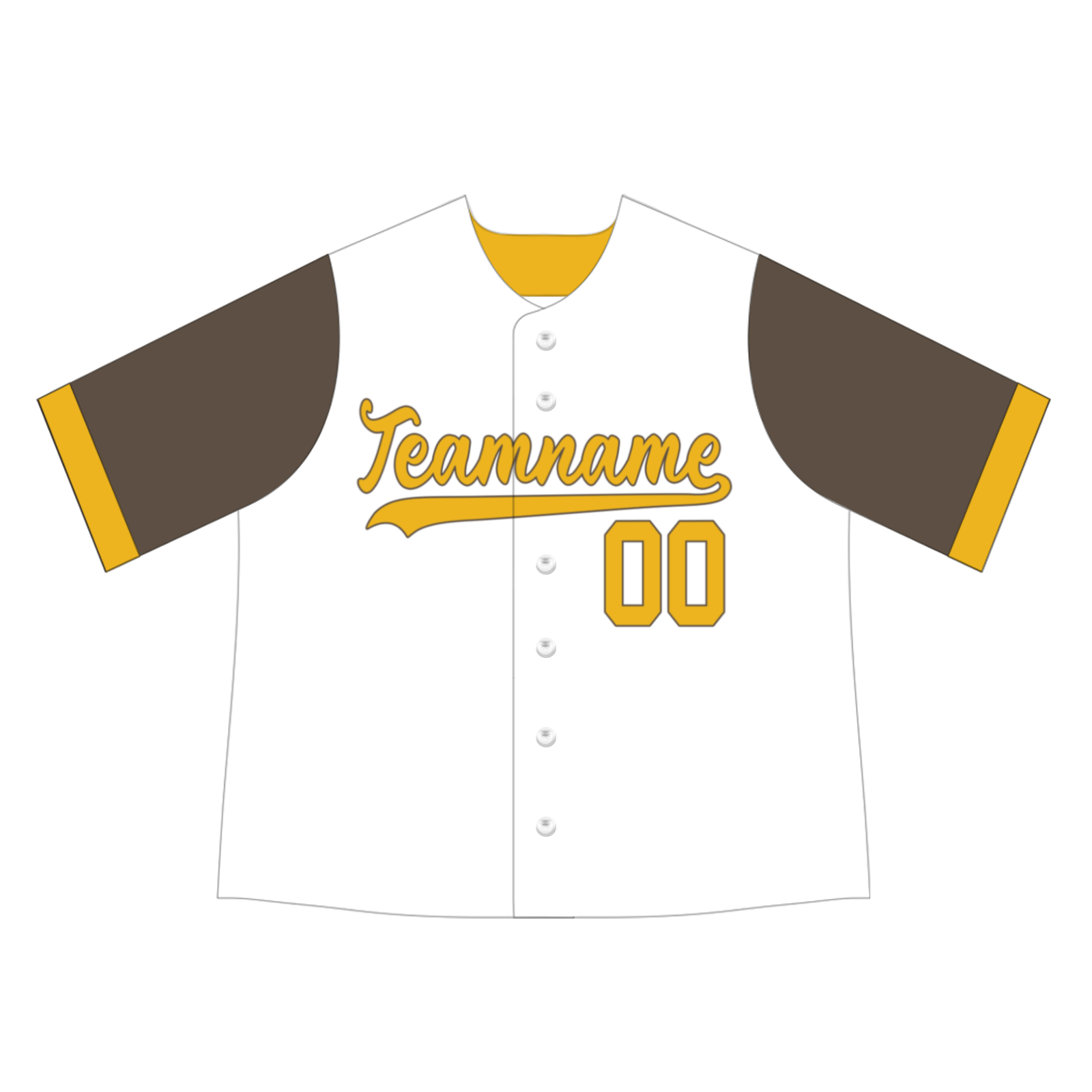 Custom White Yellow-Black Authentic Baseball Jersey