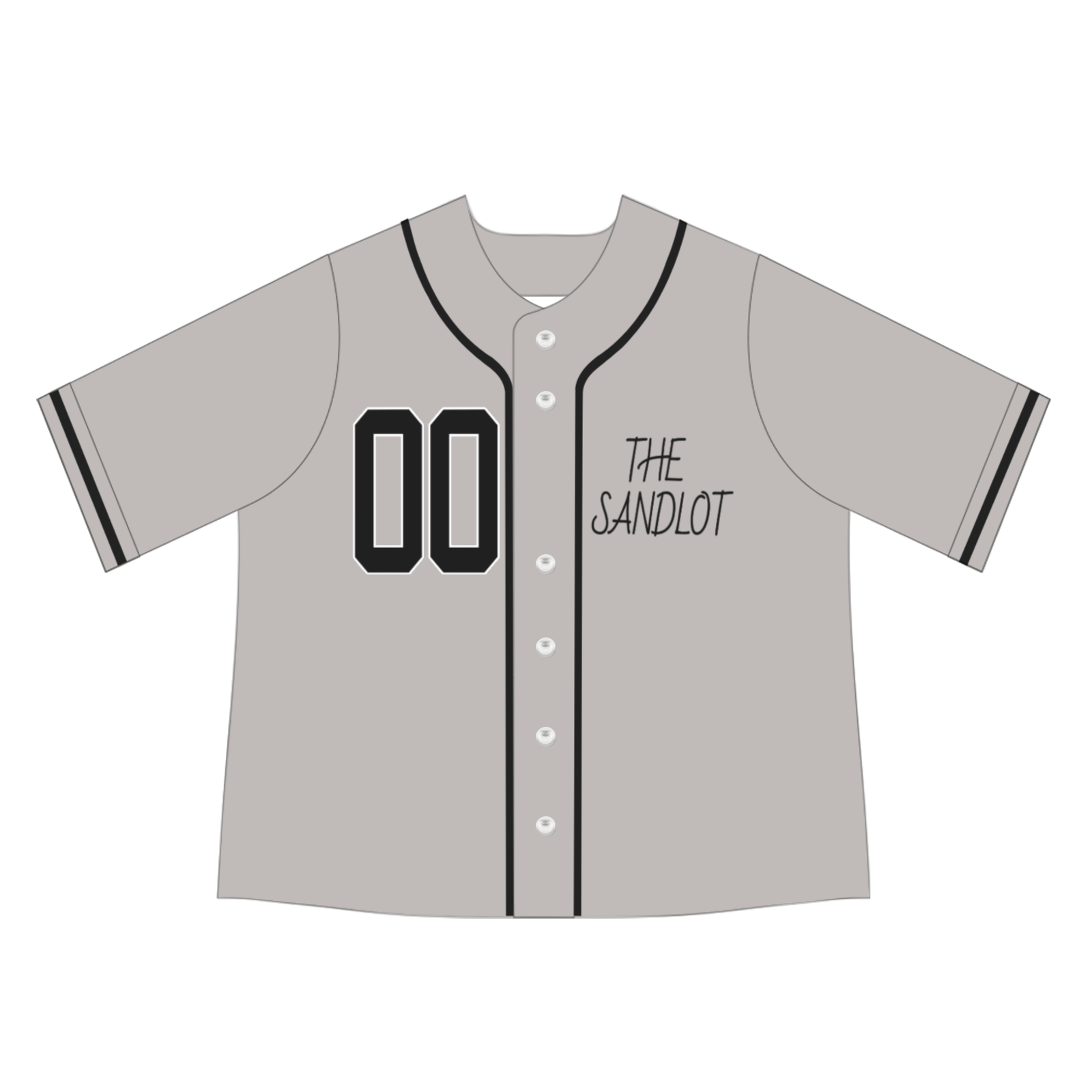 Custom Gray Black-White Authentic Sandlot Baseball Jersey