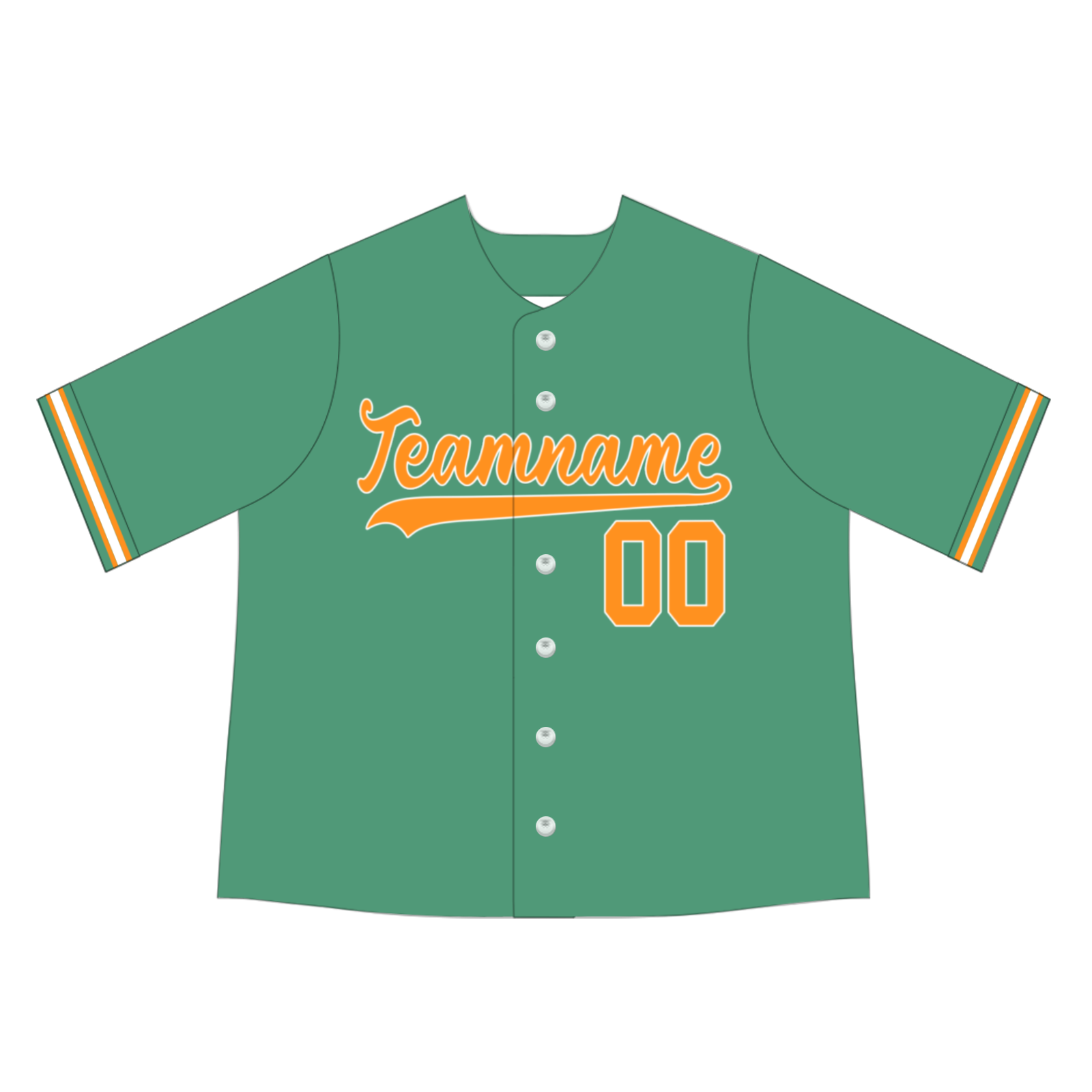 Custom Deep Mint Green Orange-White Authentic Baseball Jersey