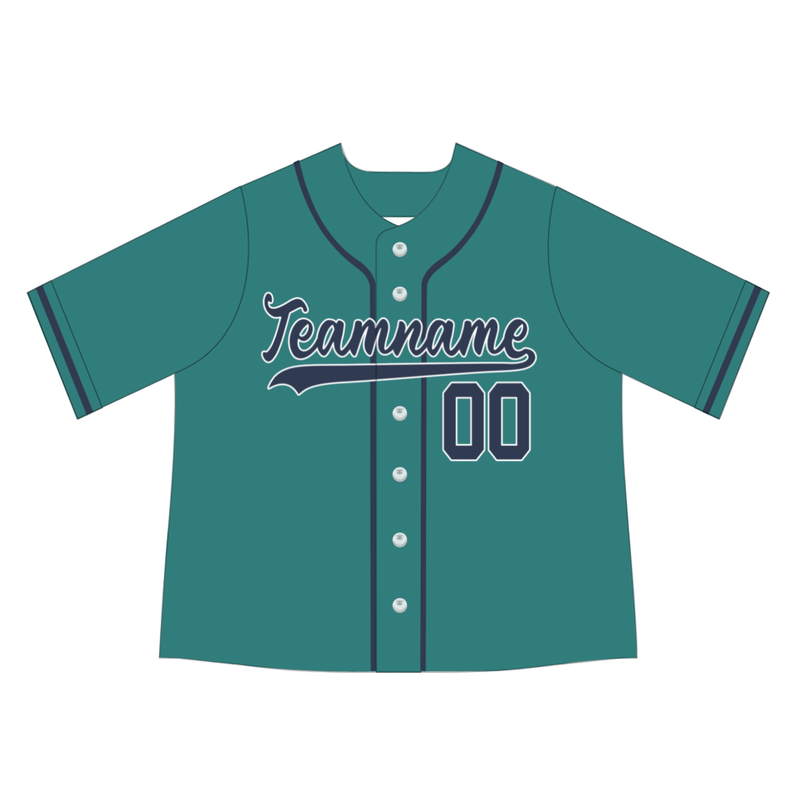 Custom Teal Navy Blue-White Authentic Baseball Jersey