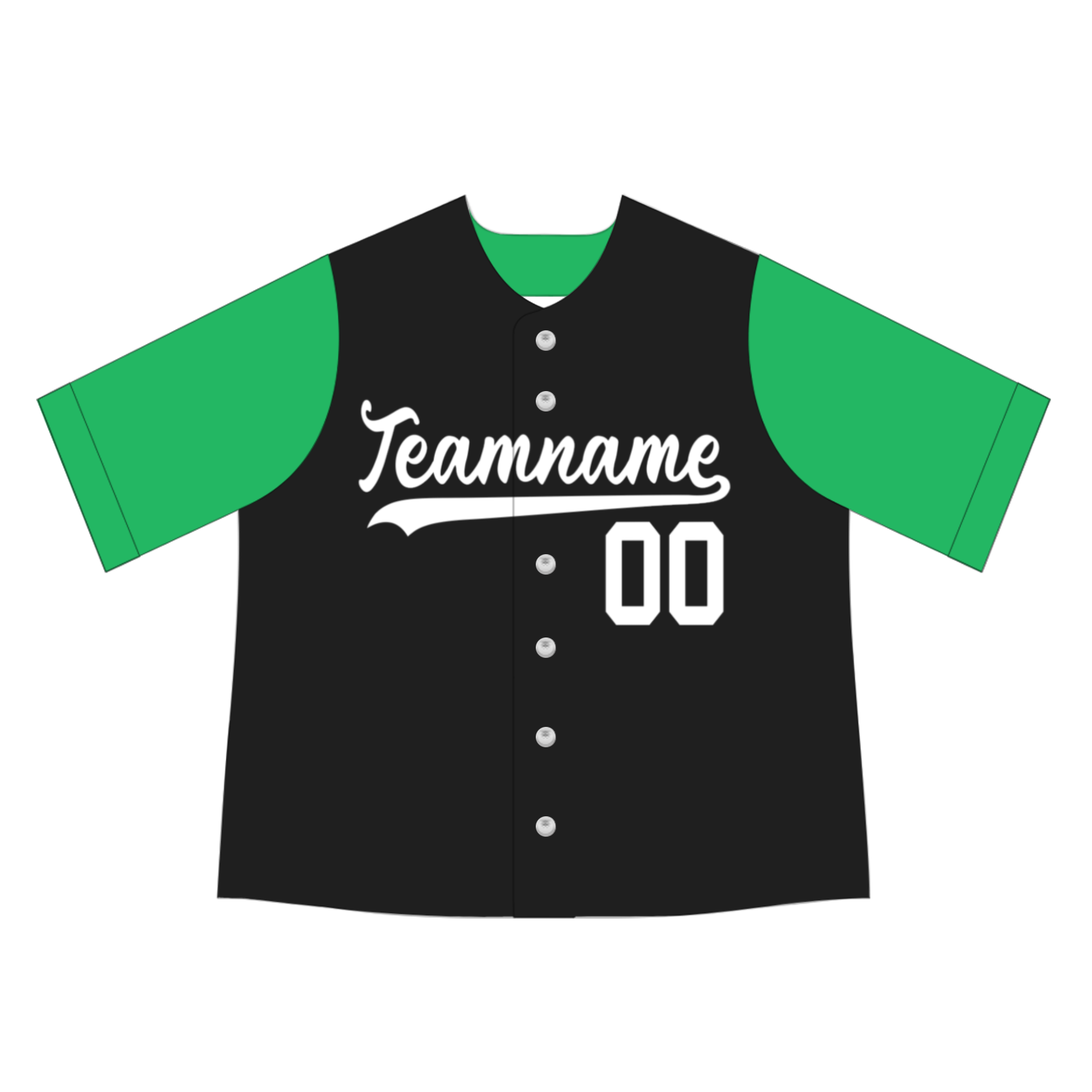 Custom Black Green Two Tone Authentic Baseball Jersey