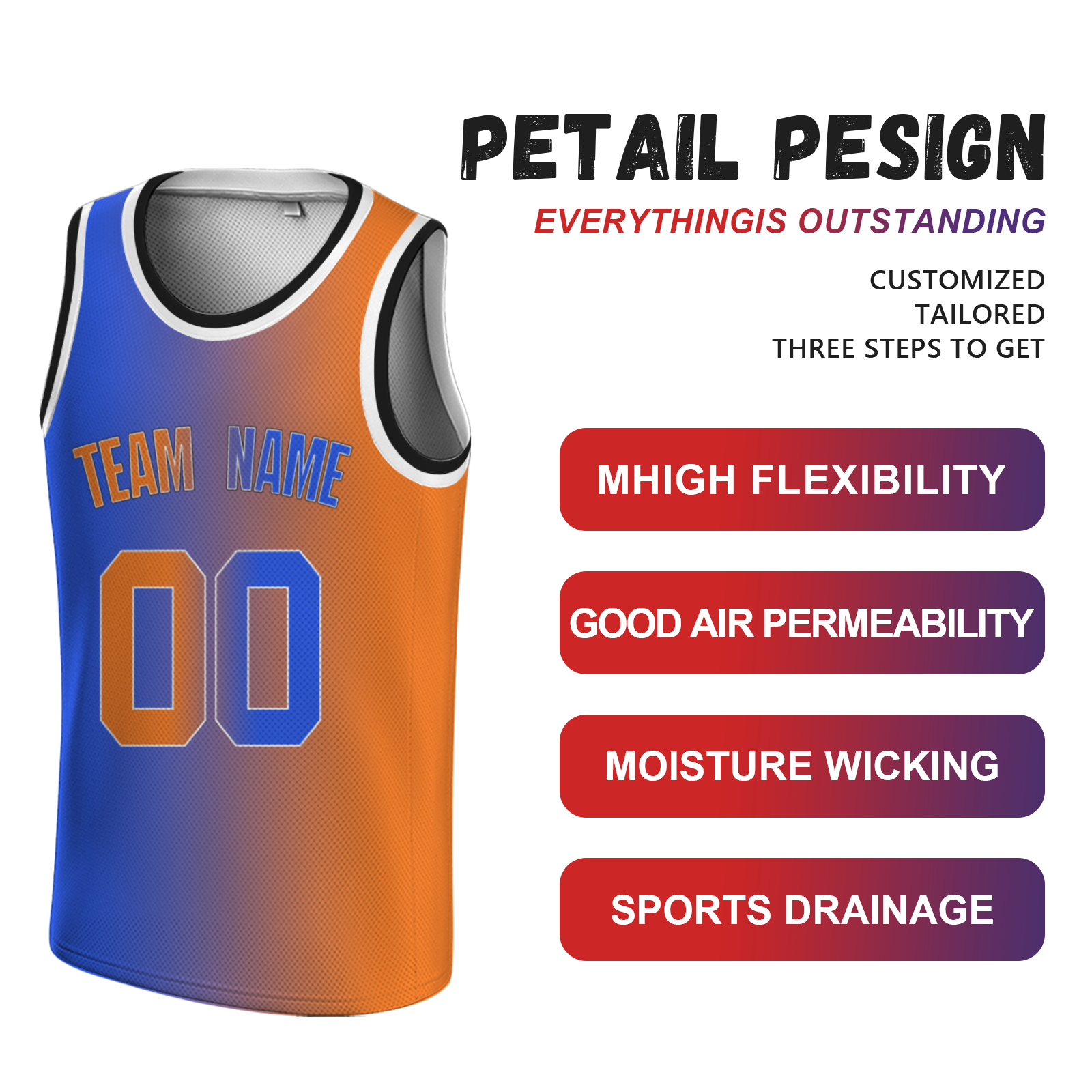 Custom Bluish Violet-Orange White Authentic Split Fashion Basketball Jersey