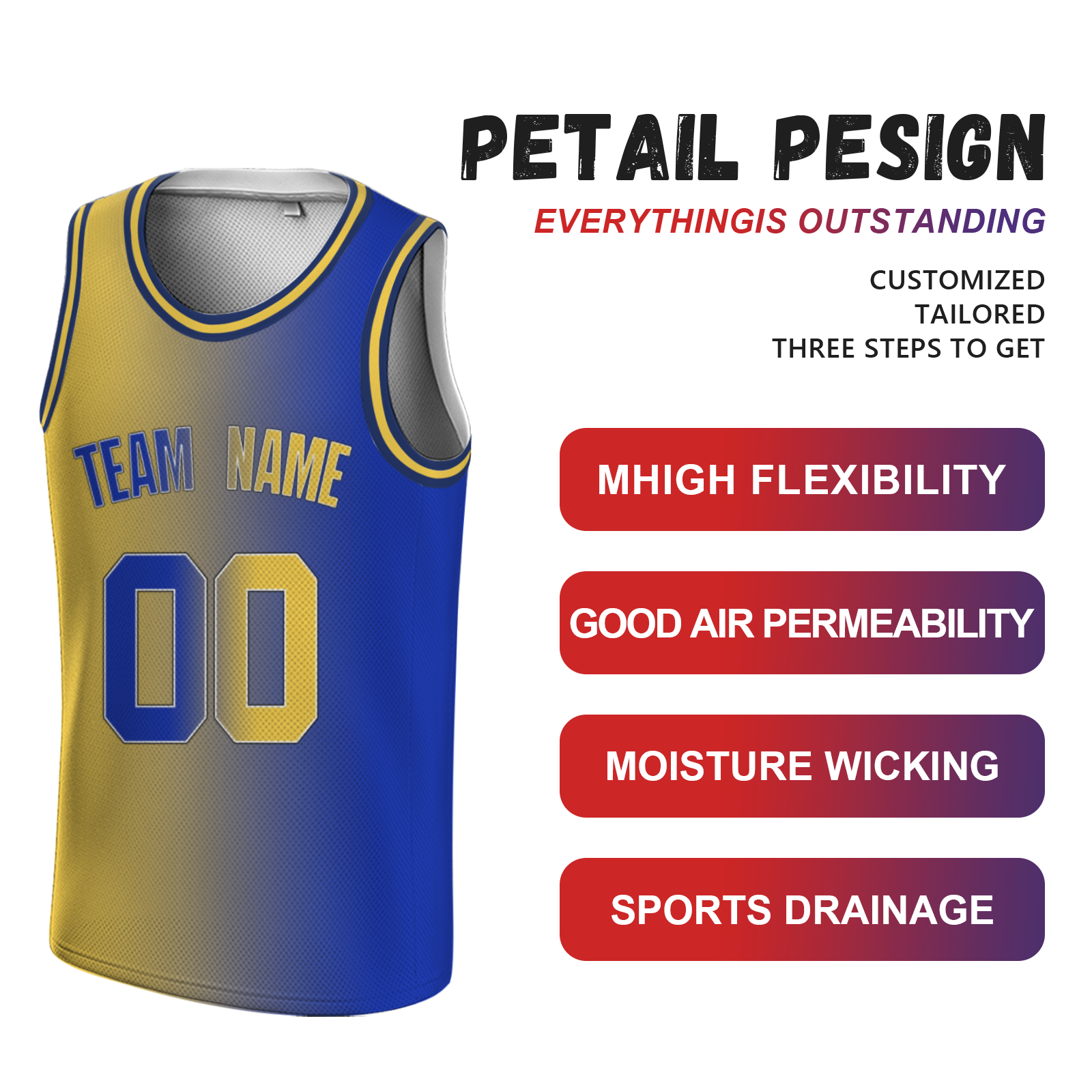 Custom Yellow-Blueviolet Black Authentic Split Fashion Round Neck Basketball Jersey