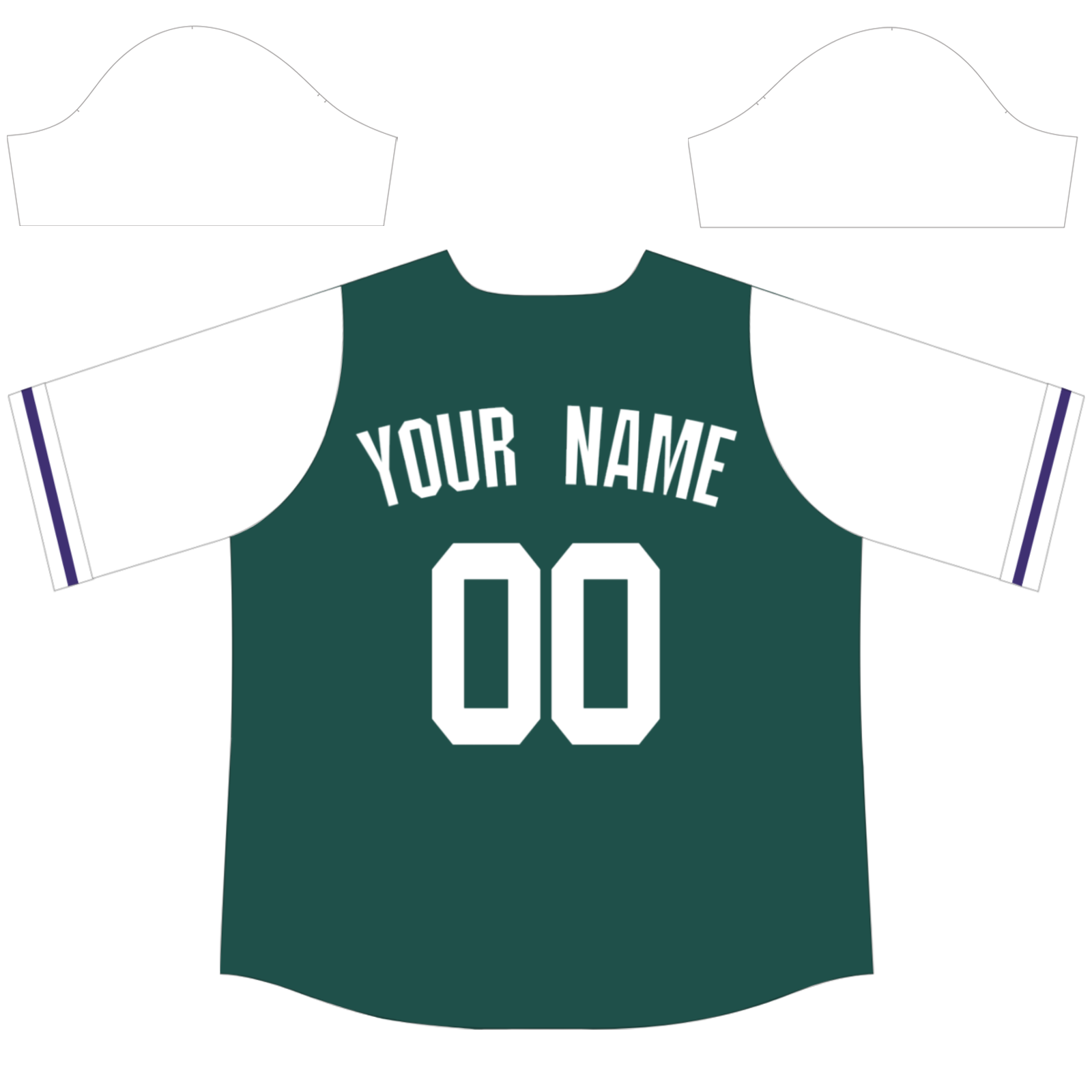 Custom Green White-Purple Snow Mountain Baseball Jersey