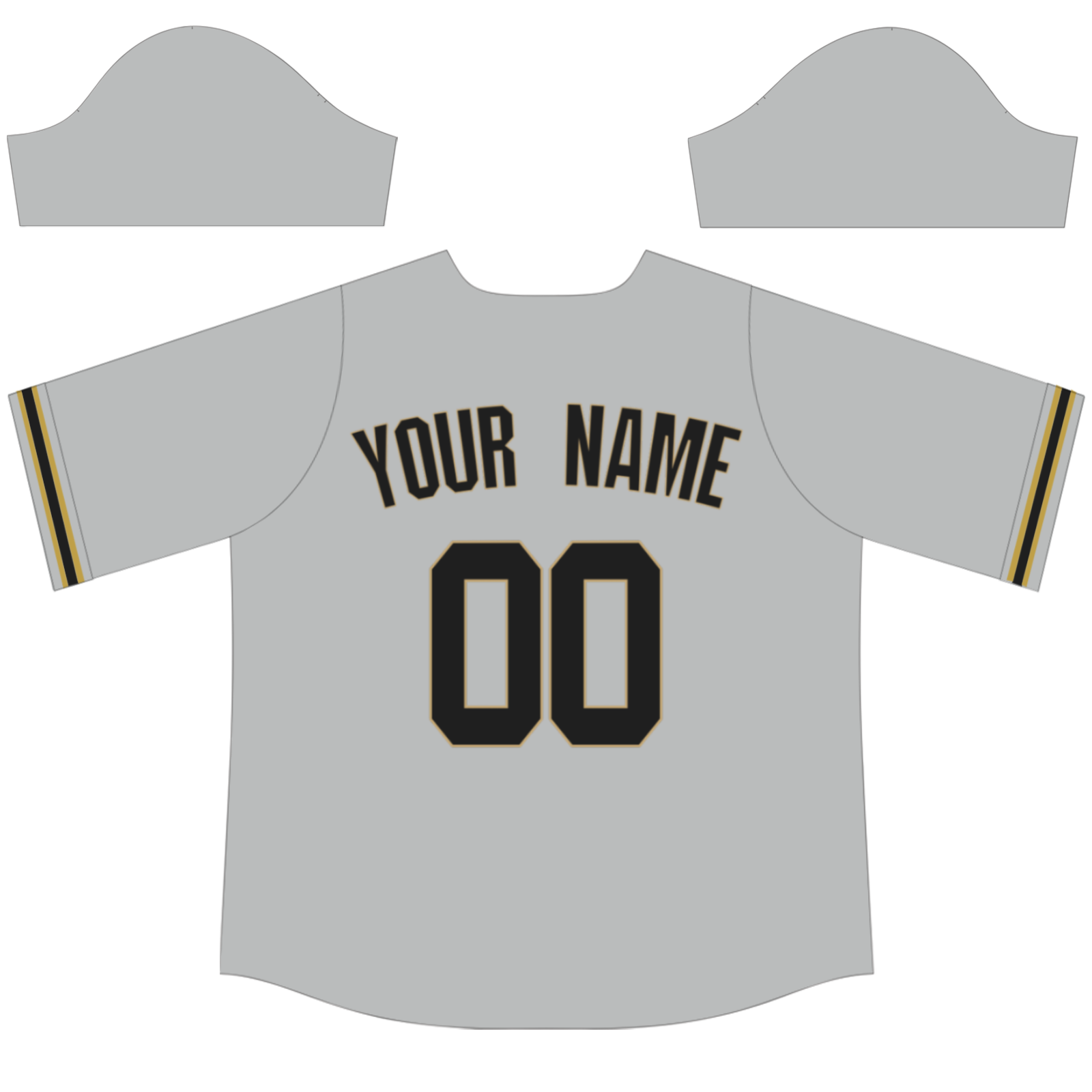 Custom Gray Black-Old Gold Authentic Baseball Jersey