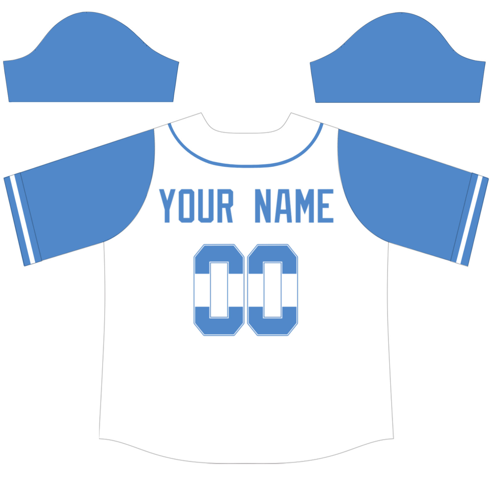 Custom White Sky Blue Authentic Two Tone Baseball Jersey