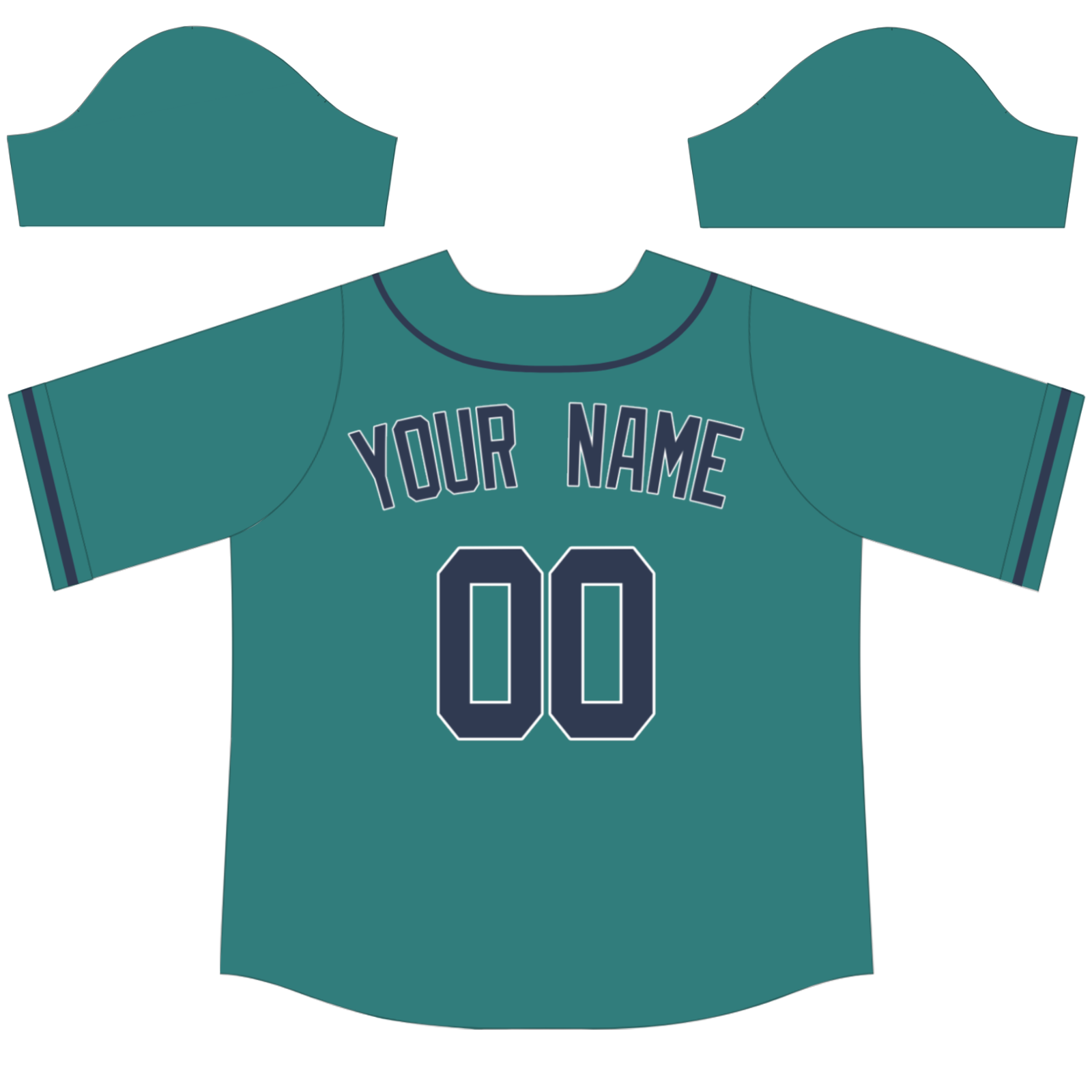 Custom Teal Navy Blue-White Authentic Baseball Jersey