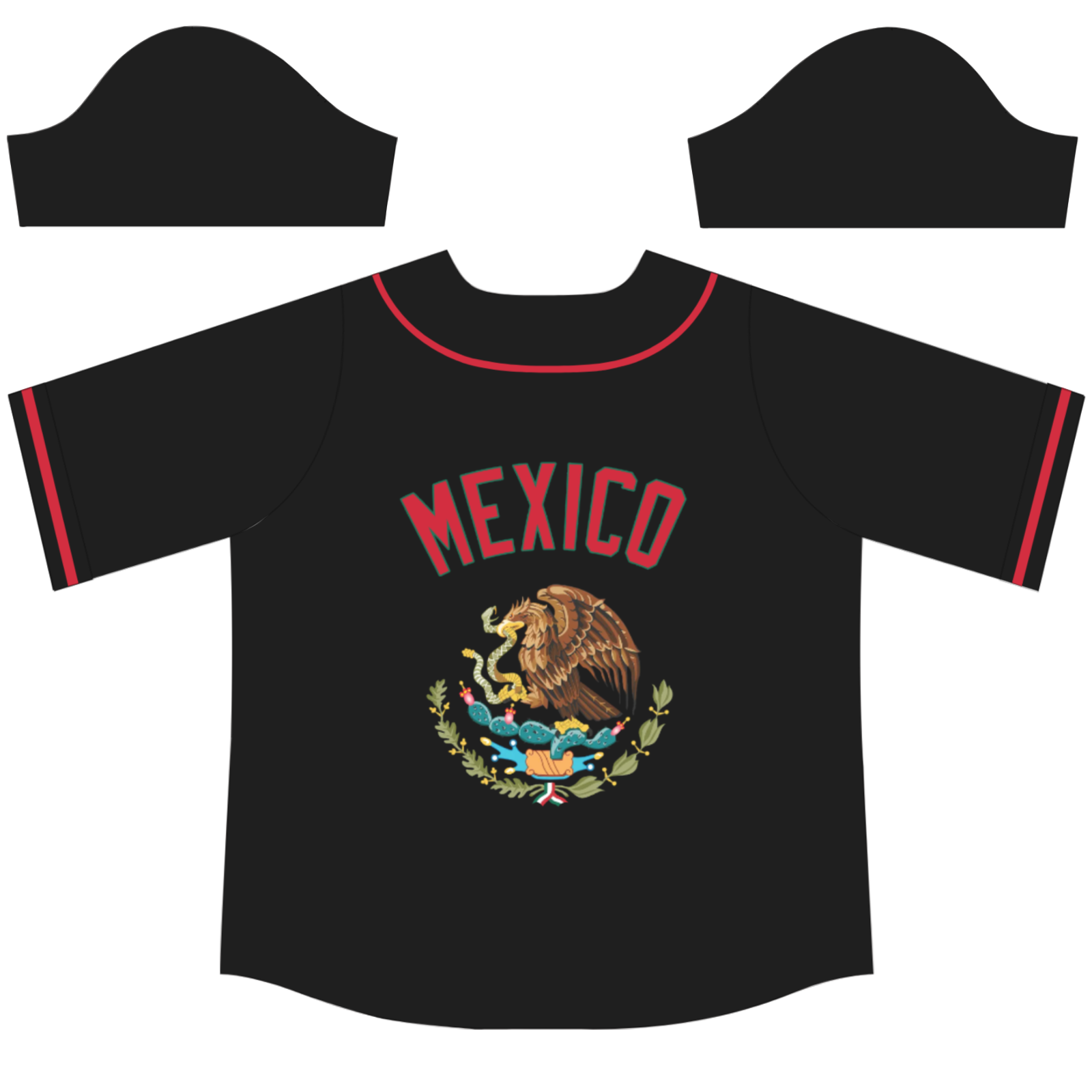 Custom Black Kelly Green-Black Authentic Mexican Flag Fashion Baseball Jersey