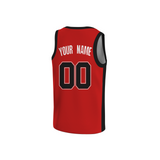 Custom Red Black-White Two Tone Authentic V-Neck Basketball Jersey