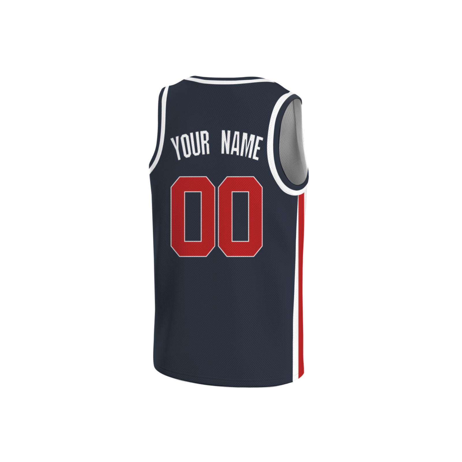 Custom Black Red-White Two Tone V-Neck Basketball Jersey