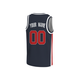 Custom Black Red-White Two Tone V-Neck Basketball Jersey