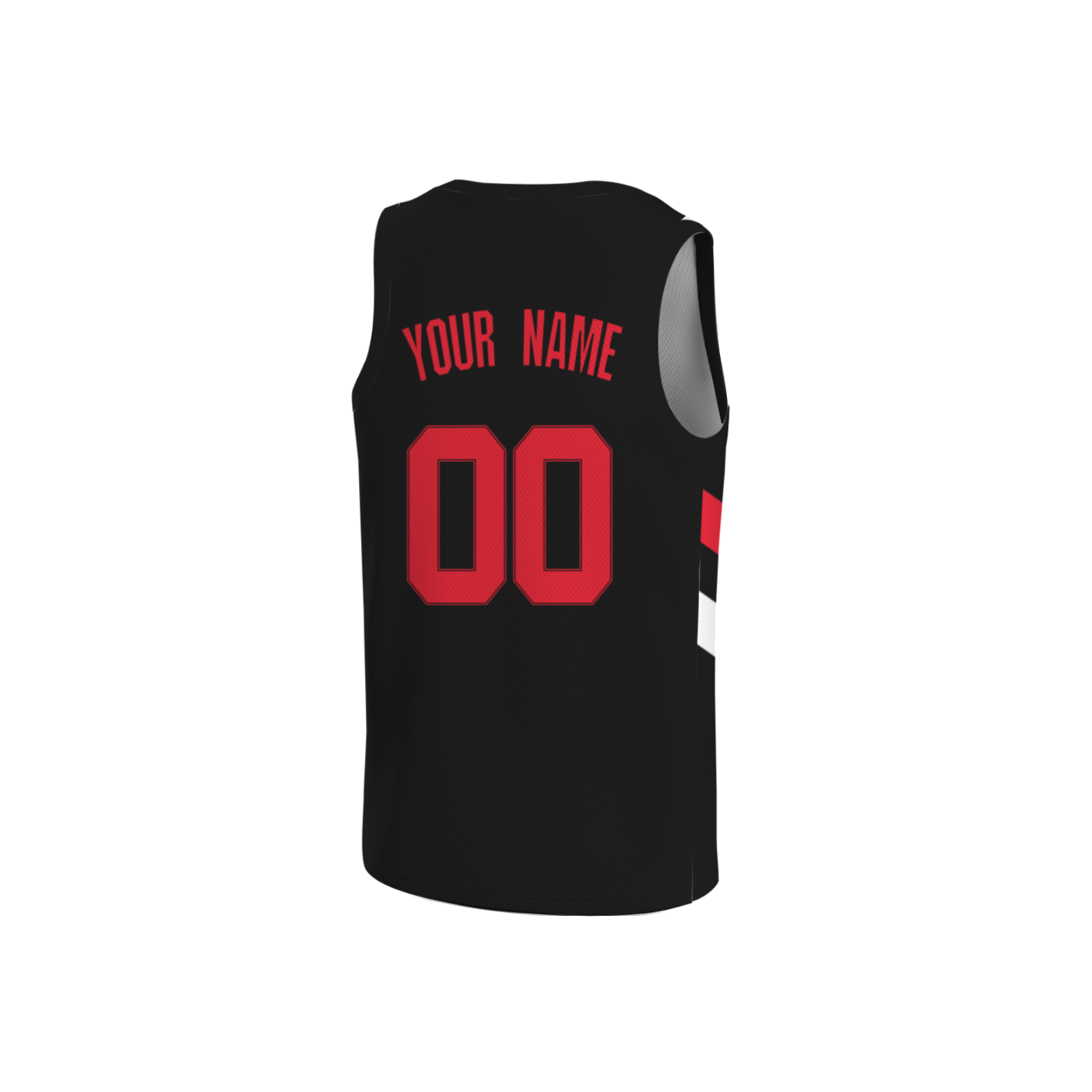 Custom Black Red-Black Authentic V-Neck Basketball Jersey