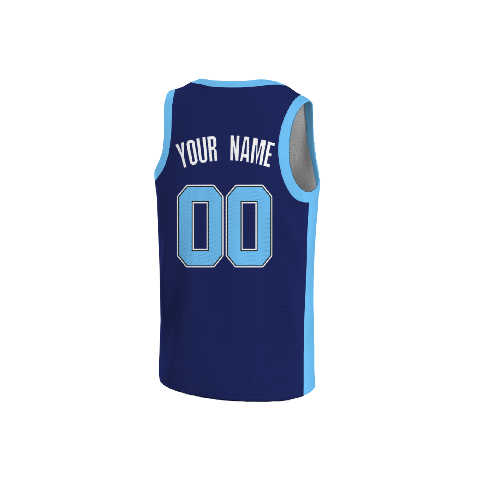 Custom Black Sky Blue-Black Two Tone V-Neck Basketball Jersey