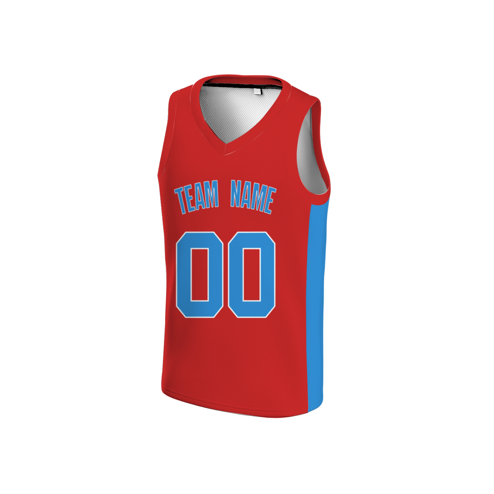 Custom Red Black-White Two Tone Authentic V-Neck Basketball Jersey