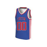 Custom Bluish Violet Red-White Authentic V-Neck Basketball Jersey