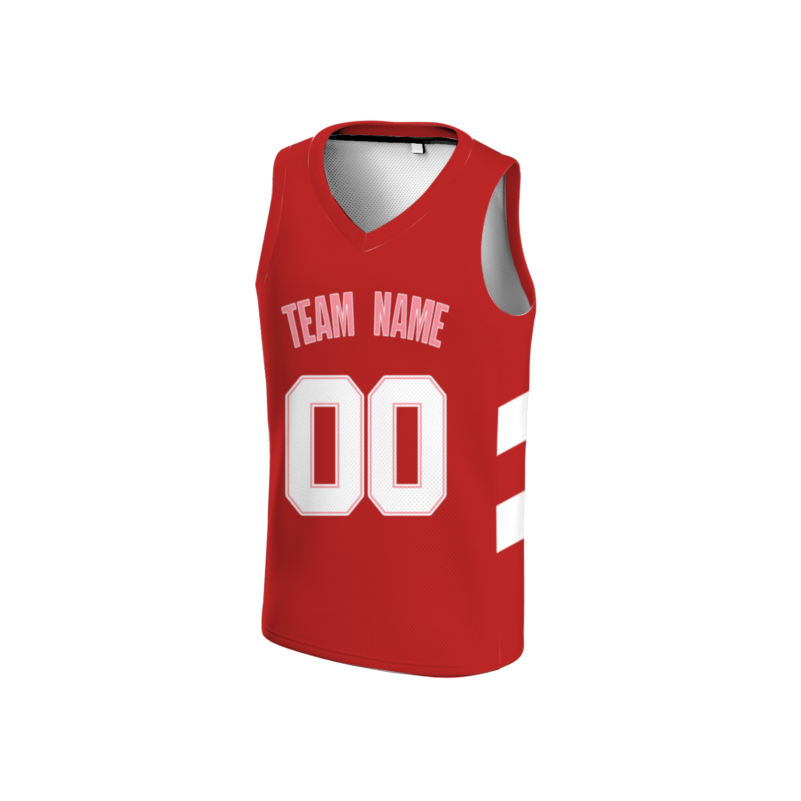 Custom Red Black-White Two Tone Authentic V-Neck Basketball Jersey