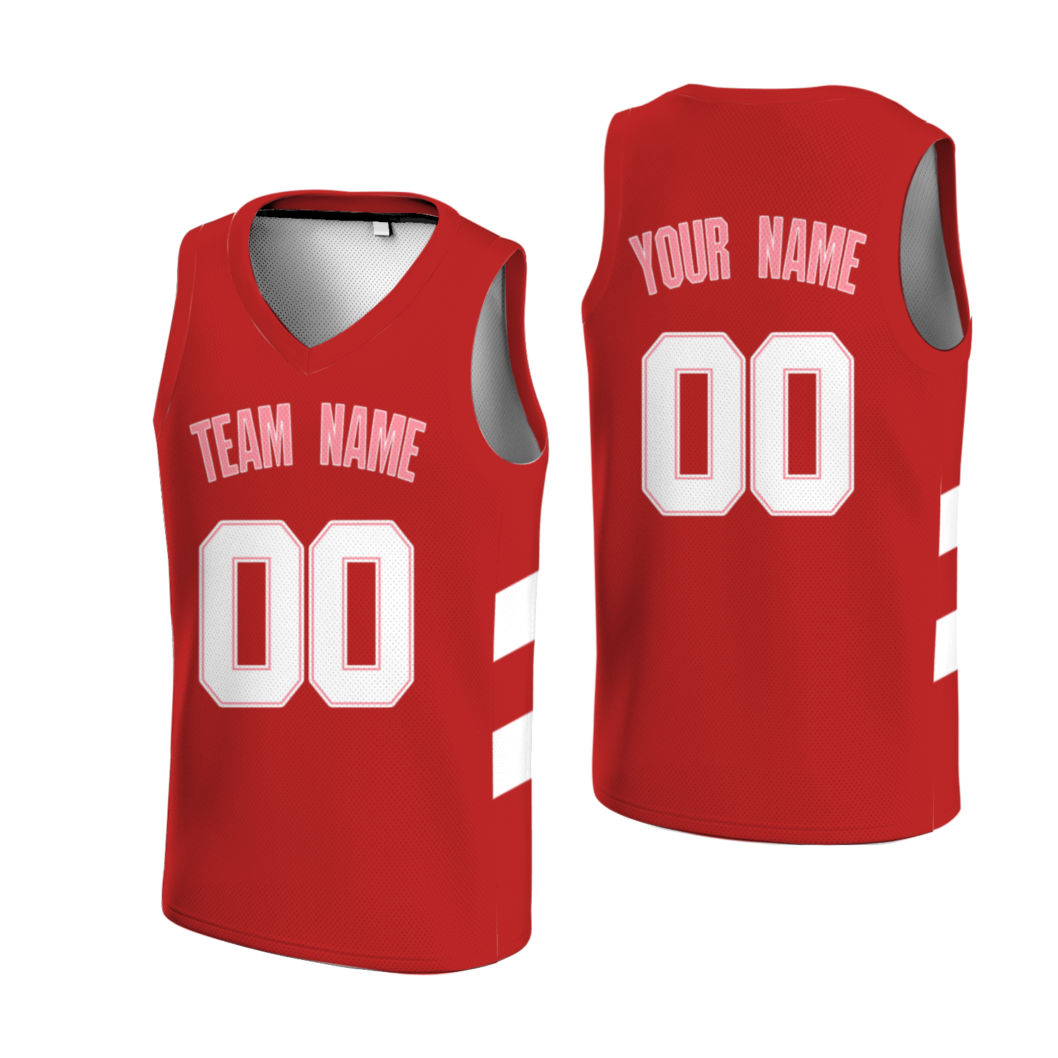 Custom Red Black-White Two Tone Authentic V-Neck Basketball Jersey