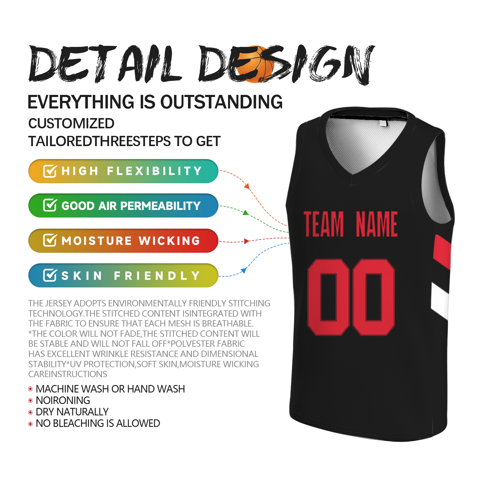 Custom Black Red-Black Authentic V-Neck Basketball Jersey