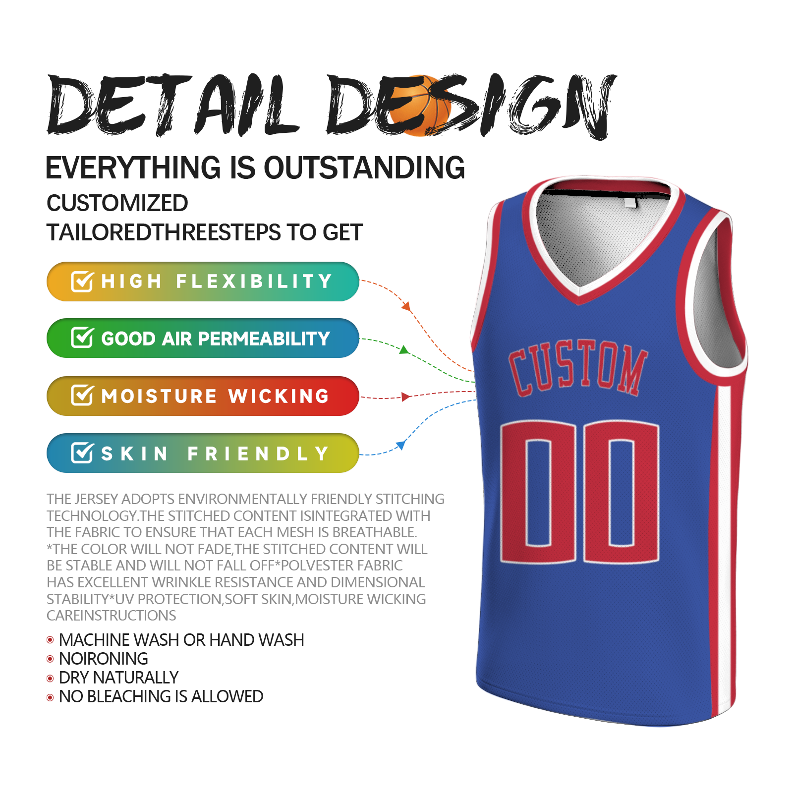 Custom Bluish Violet Red-White Authentic V-Neck Basketball Jersey