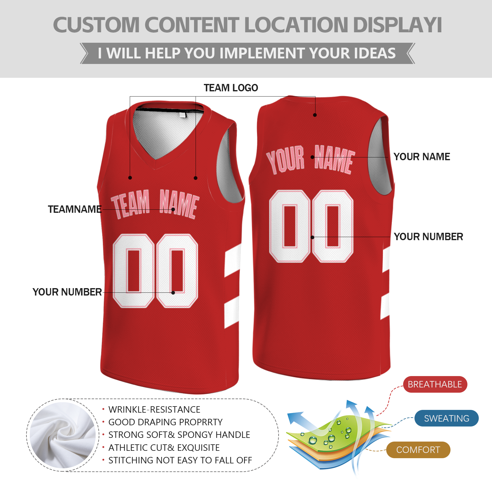 Custom Red Black-White Two Tone Authentic V-Neck Basketball Jersey