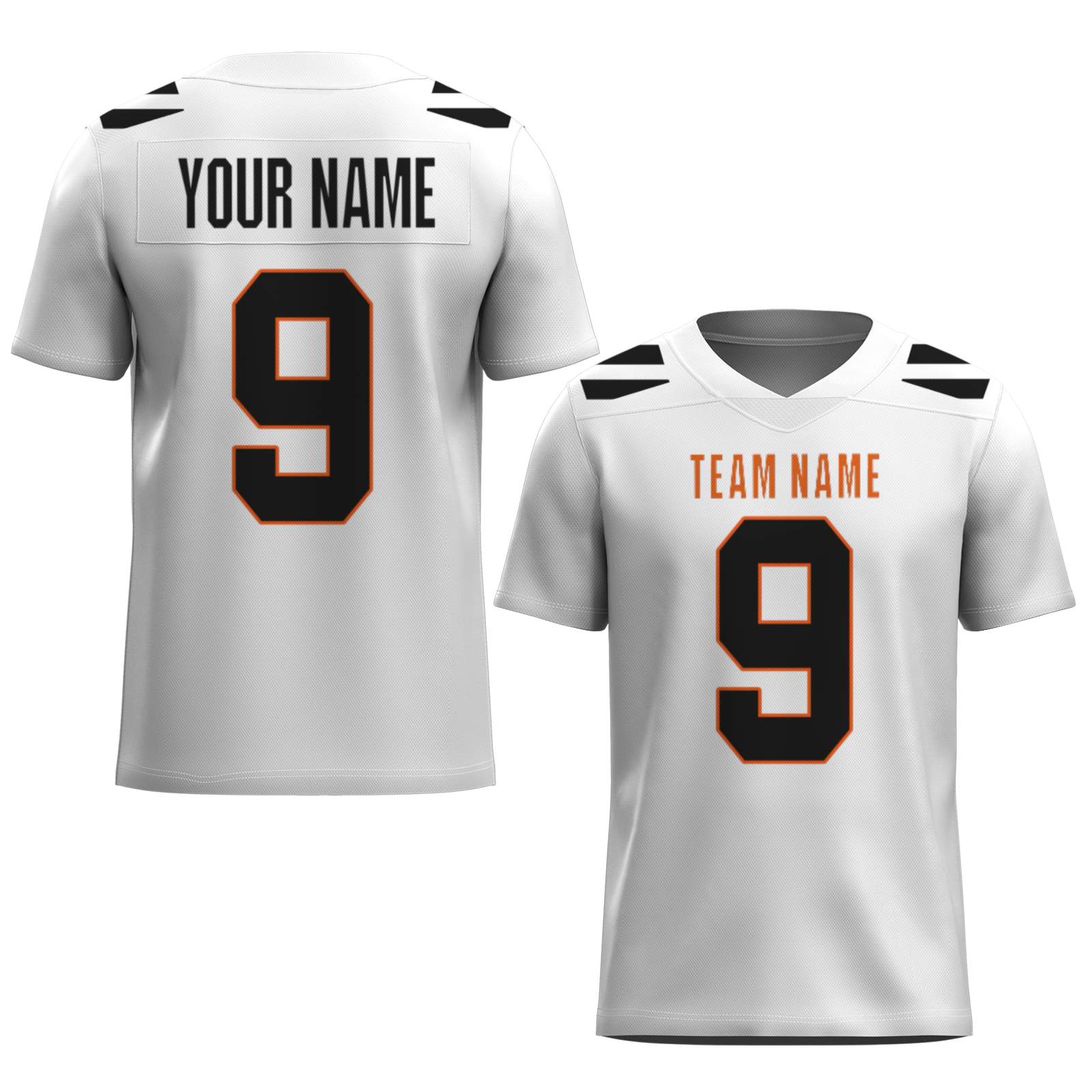 Custom Red White-Orange Authentic Football Jersey